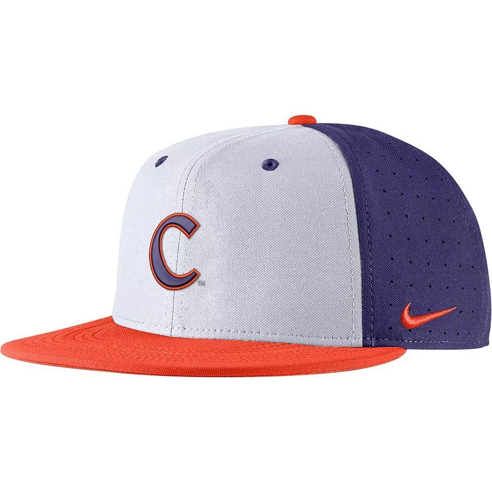 Men's Nike White Clemson Tigers Aero True Baseball Performance Fitted Hat, Size: 8 Product Image