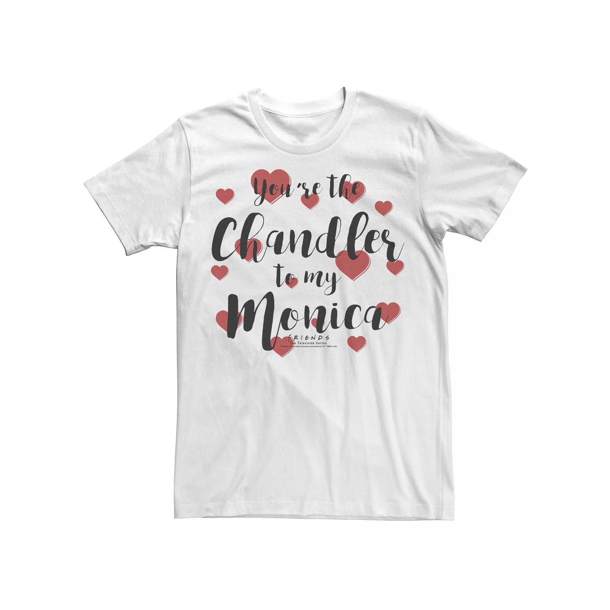 Big & Tall Friends TV Show "You're The Chandler To My Monica" Hearts Tee, Men's, Size: 3XL, White Product Image