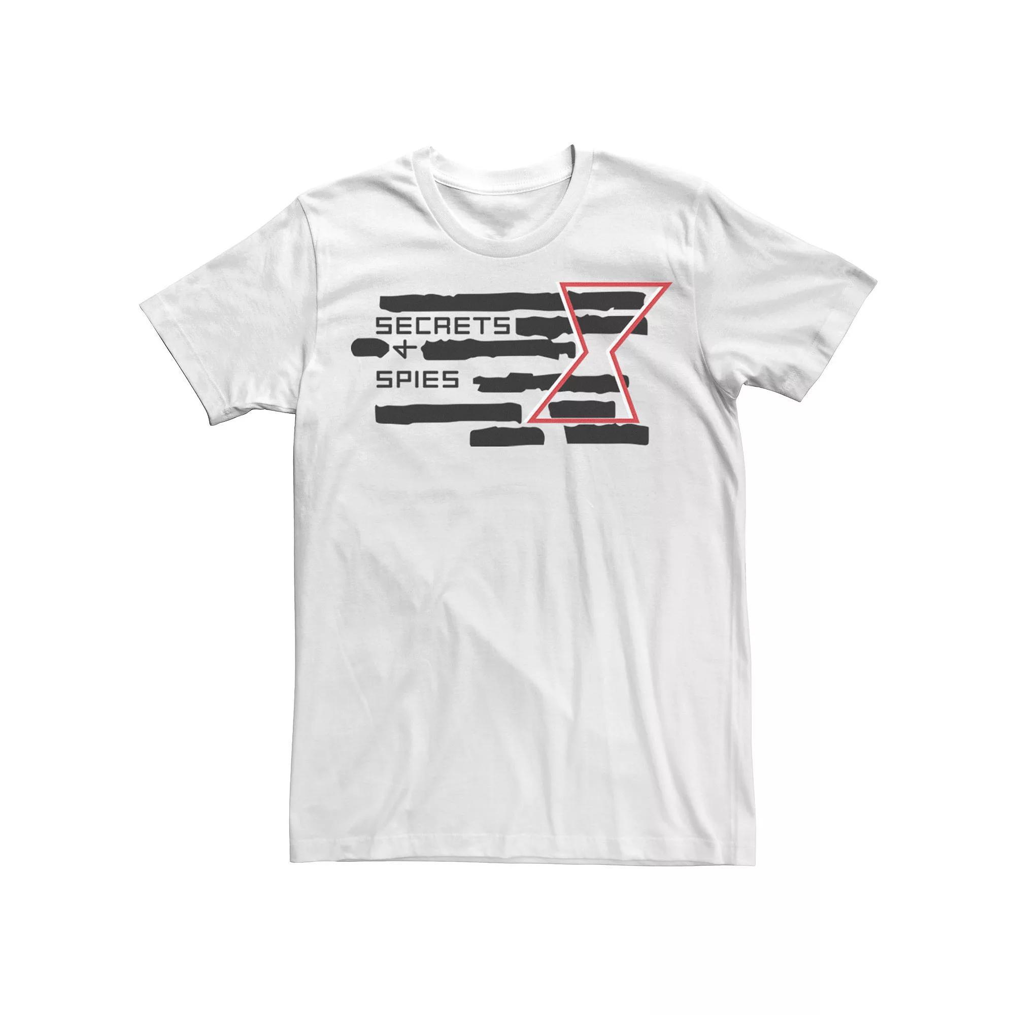 Men's Marvel Black Widow Secrets And Spies Crossed Out Logo Tee,  Product Image