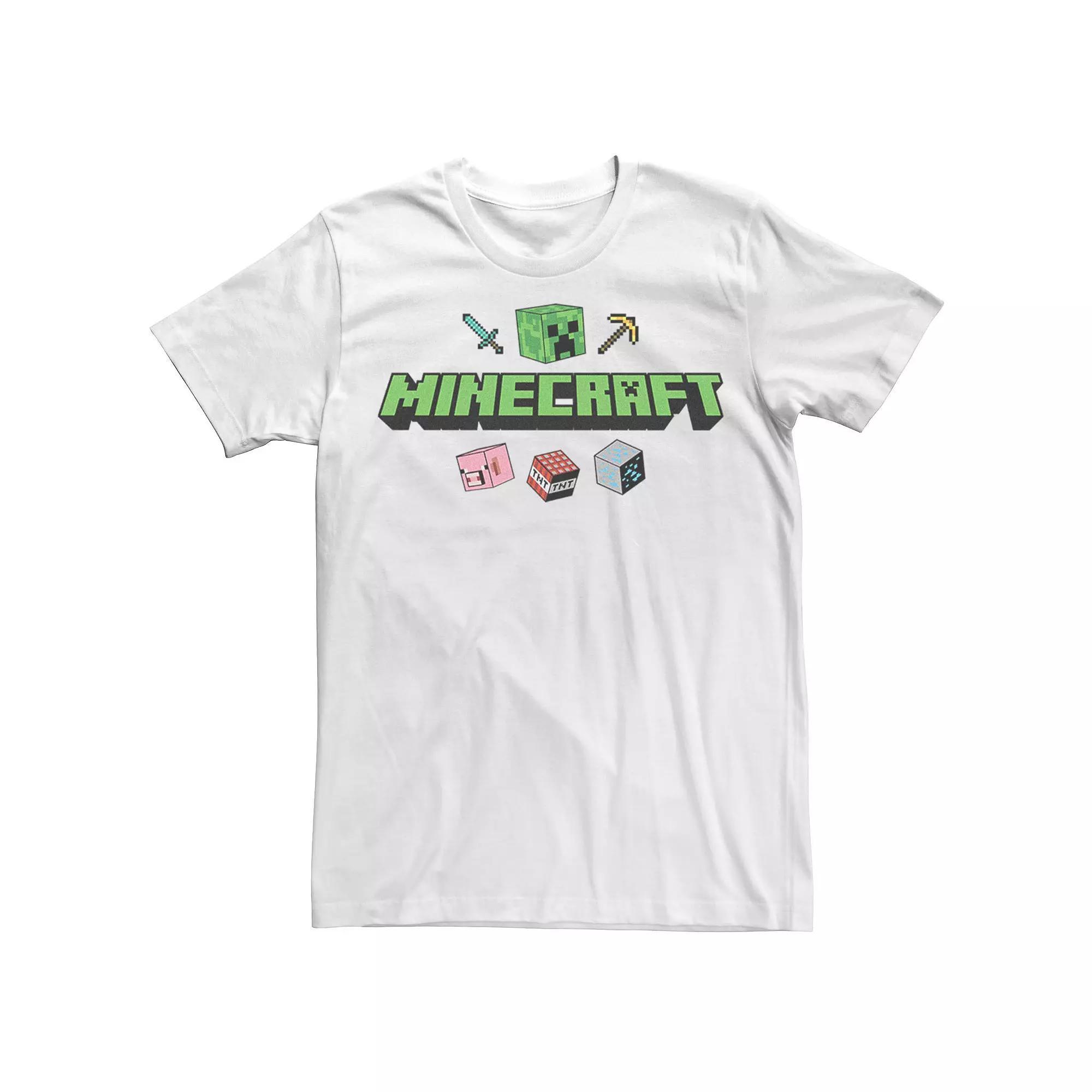 Men's Minecraft Creeper Face Sword TNT Peak Tool Tee,  Product Image