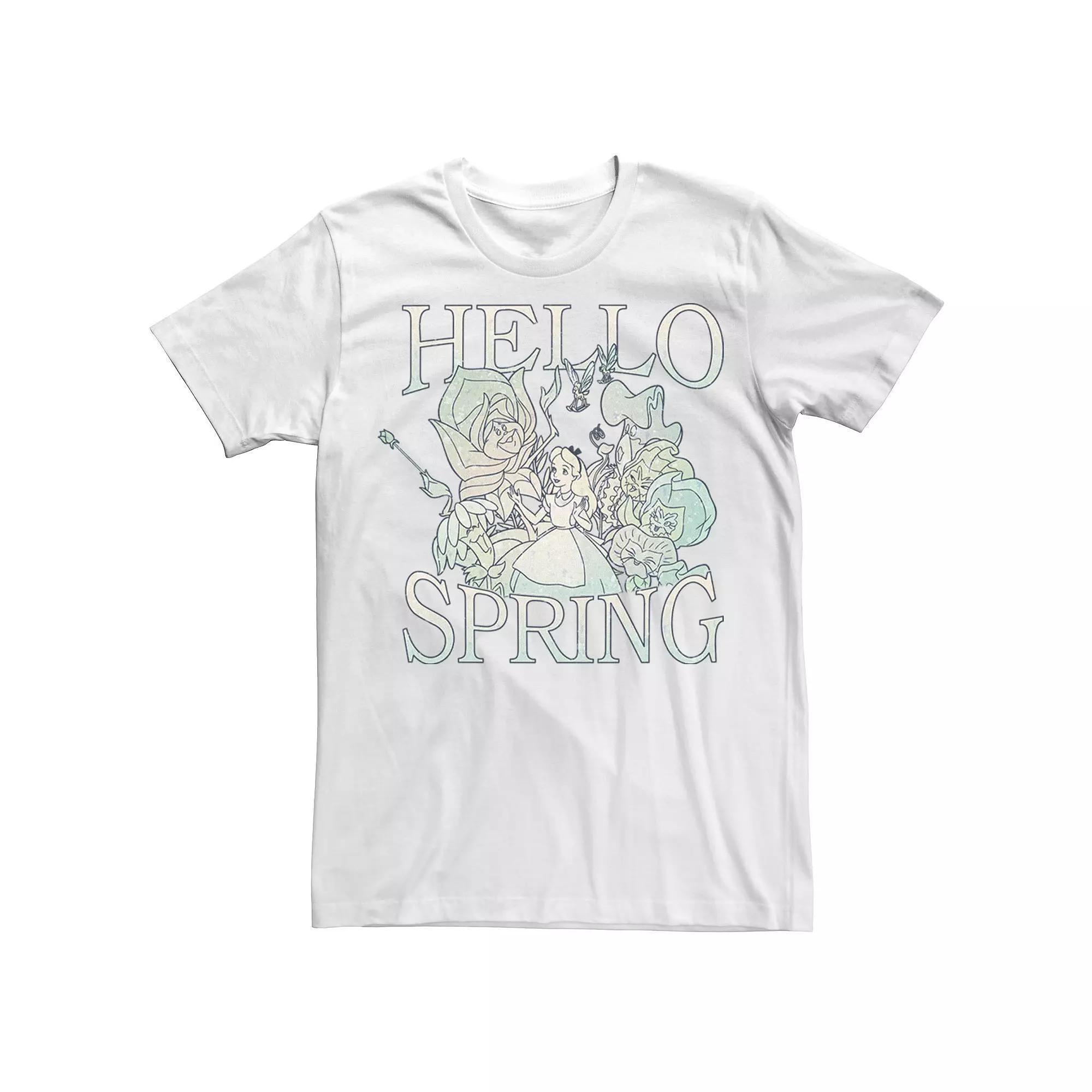 Disney's Alice In Wonderland Men's Hello Spring Tee, Size: XXL, White Product Image