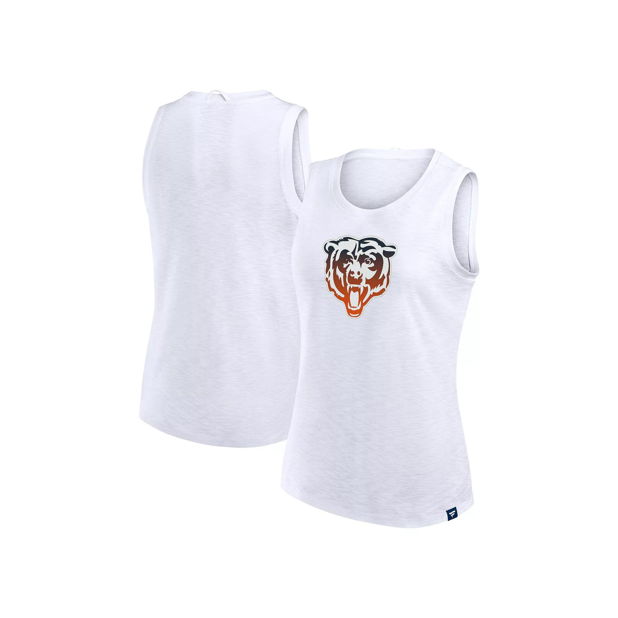Women's Fanatics  White Chicago Bears Slub Tank Top, Size: 3XL Product Image