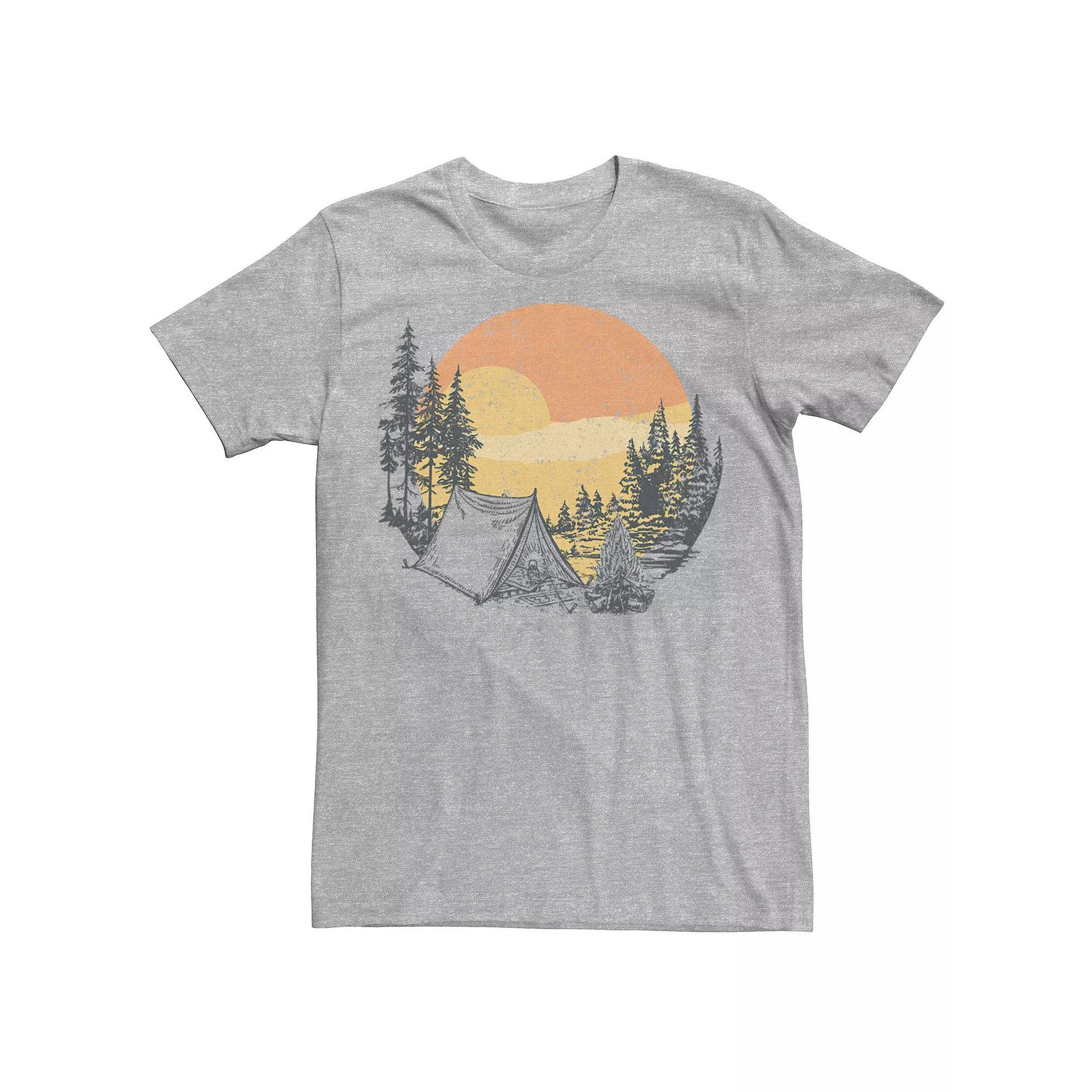Men's Camping Sunset Forest Circle Scene Tee, Boy's, Size: XS, Black Product Image