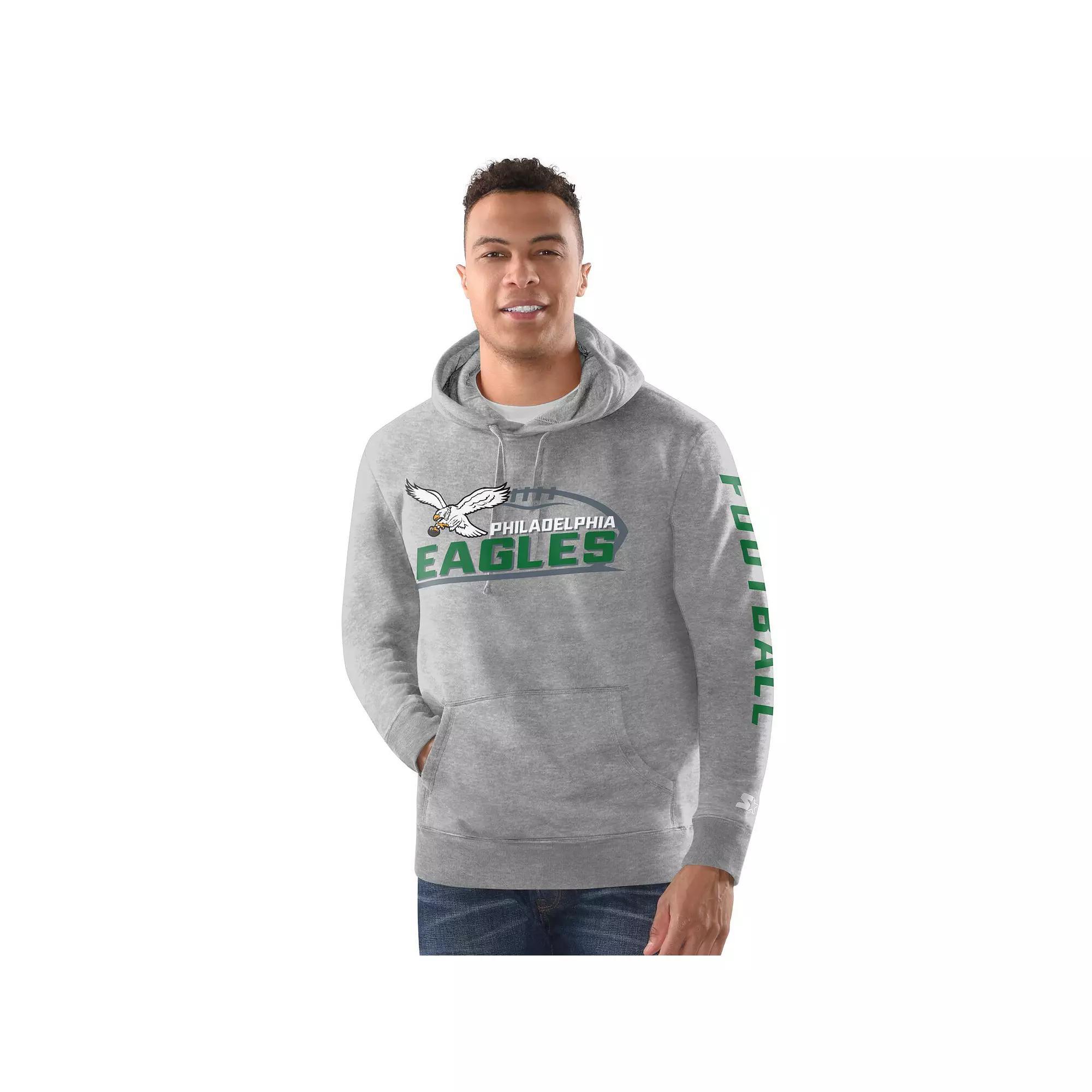 Men's Starter Heather Gray Philadelphia Eagles Pullover Hoodie,  Product Image