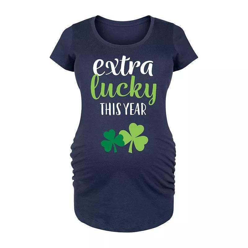 Maternity Extra Lucky This Year Shamrocks Graphic Tee, Women's,  Product Image