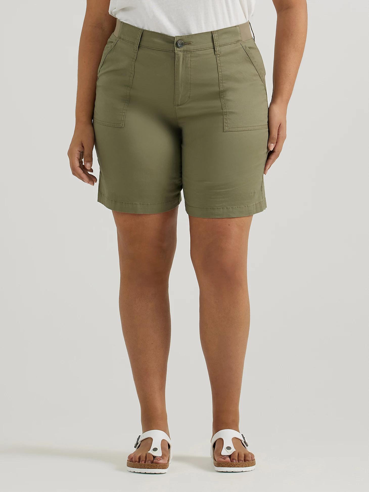 Women's Ultra Lux Comfort with Flex-To-Go Relaxed Fit Utility Bermuda (Plus) | Women's Shorts | Lee® Product Image