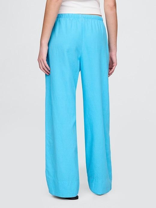 Linen-Blend Easy Wide-Hem Pants Product Image