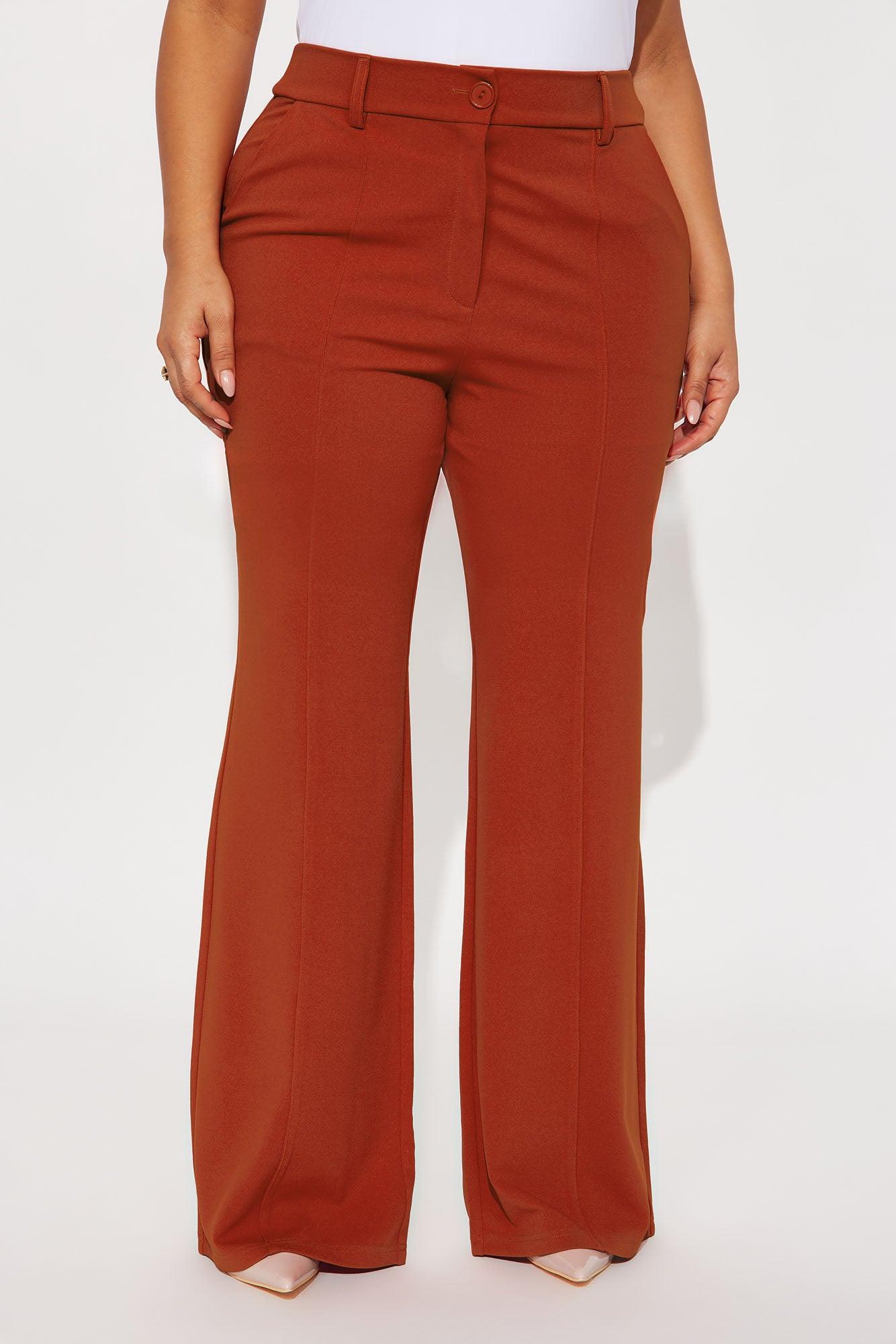 Heidi Wide Leg Trouser Pant - Rust Female Product Image