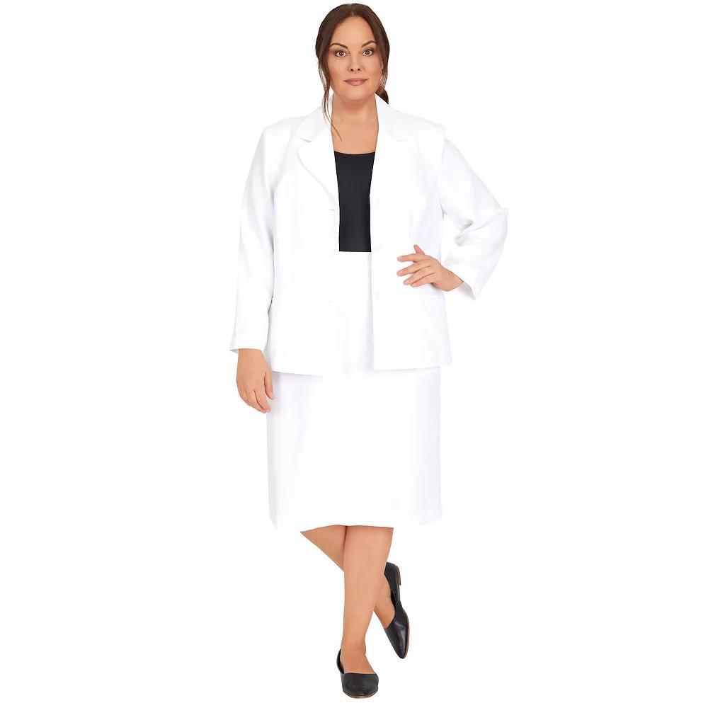 Plus Size Alfred Dunner Chic Button-Front Jacket, Womens Blue Product Image