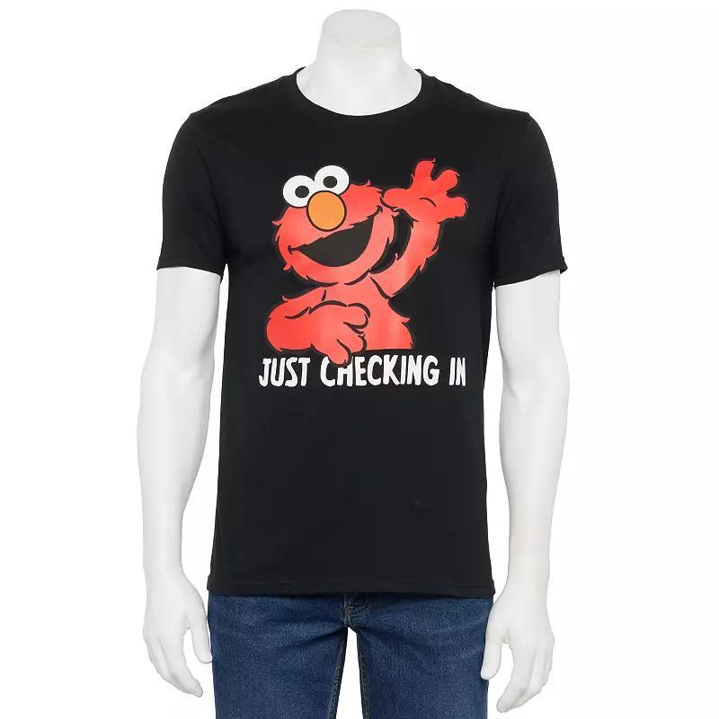 Mens Sesame Street Elmo Just Checking In Graphic Tee Product Image