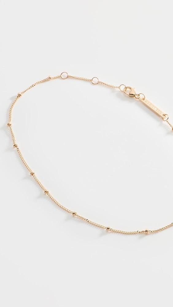 Zoe Chicco 14k Gold Curb and Bead Chain Anklet | Shopbop Product Image