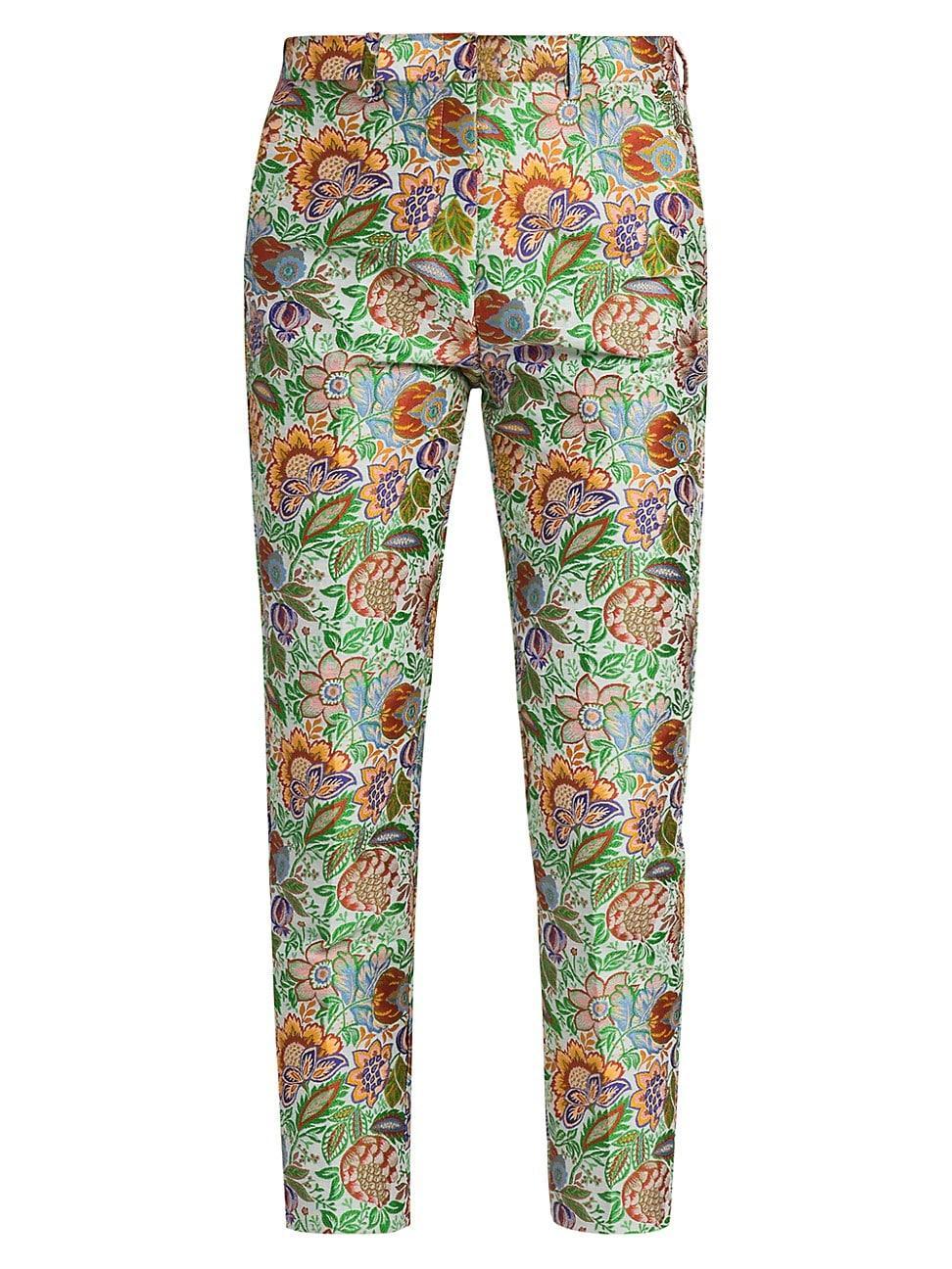 Tree of Life Brocade Cropped Slim Pants Product Image