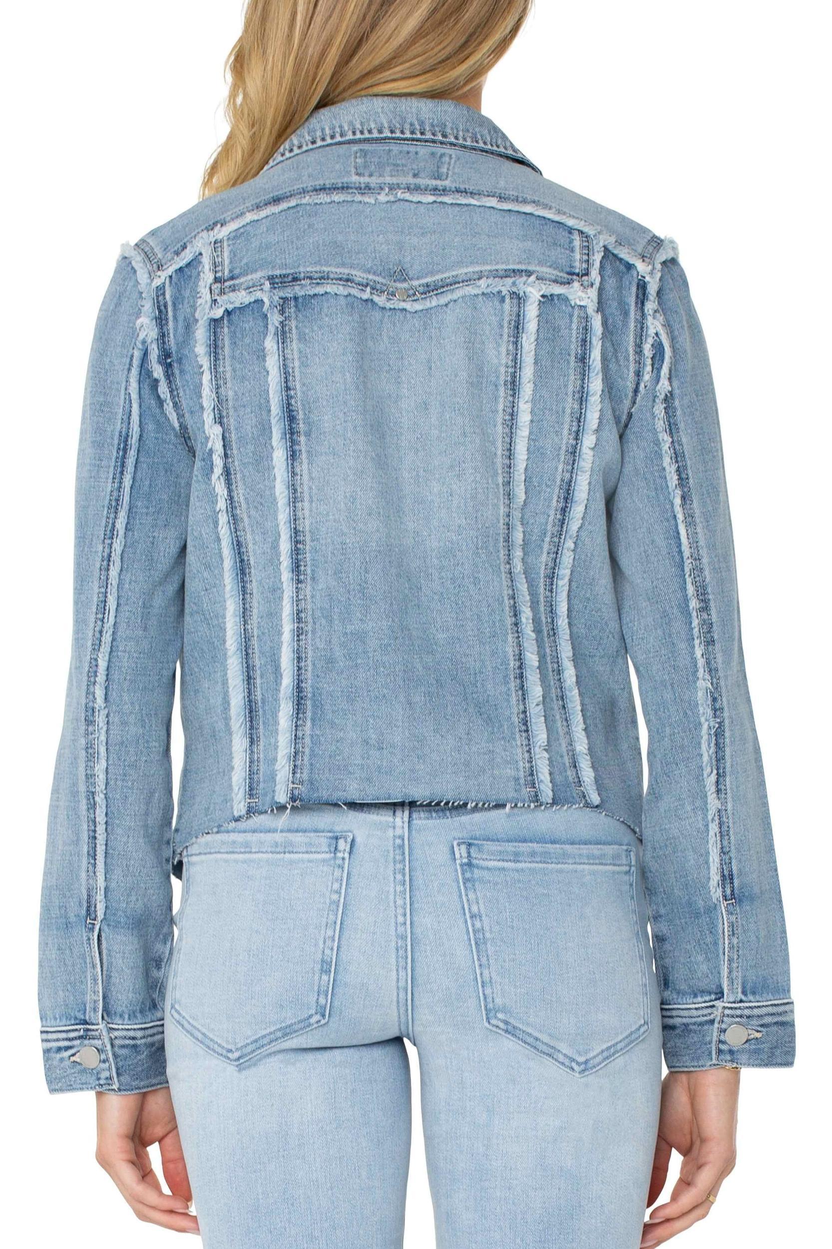 multi fray trucker jacket Product Image