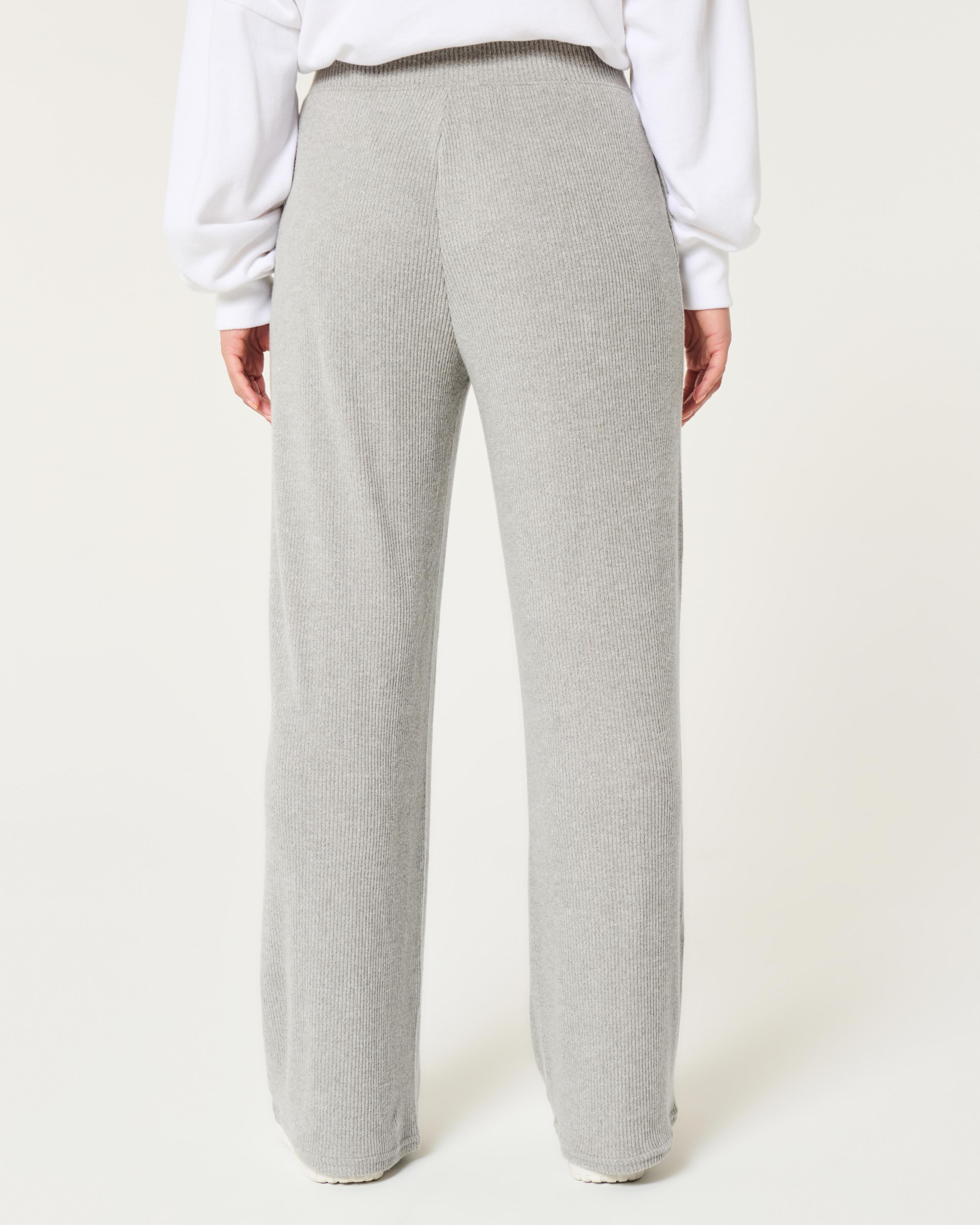 Cozy Ribbed Wide-Leg Pants Product Image