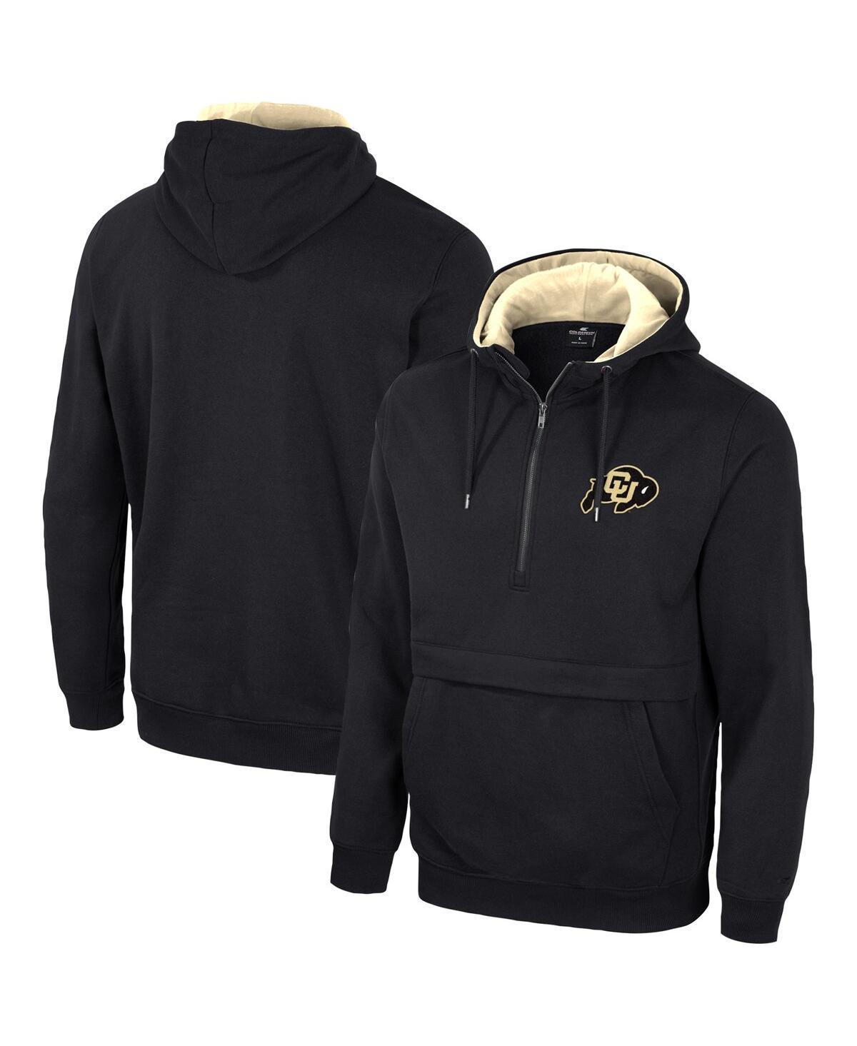 Mens Colosseum Black Colorado Buffaloes Half-Zip Hoodie Product Image