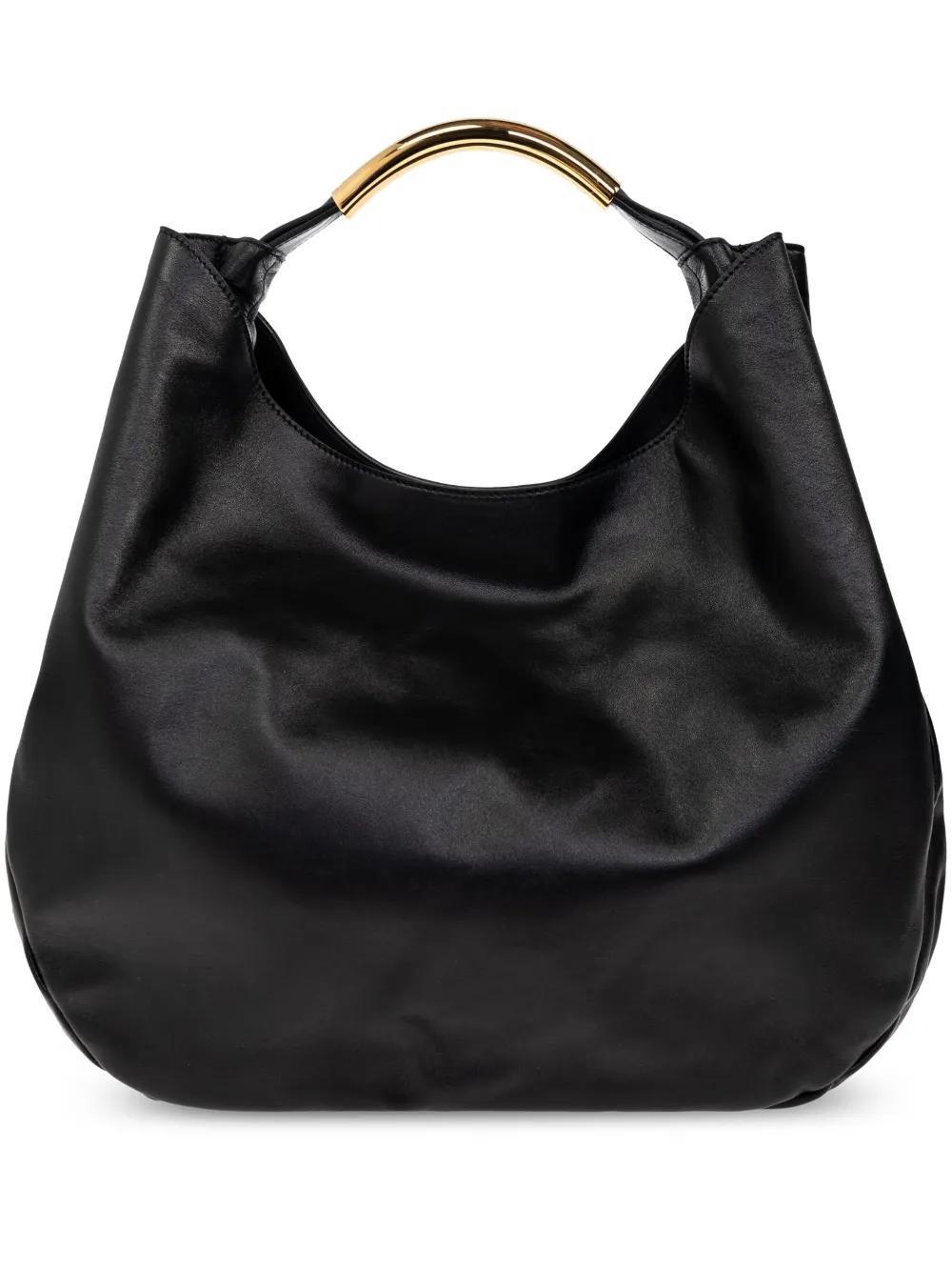 MOSCHINO Metal-handle Tote Bag In Black Product Image