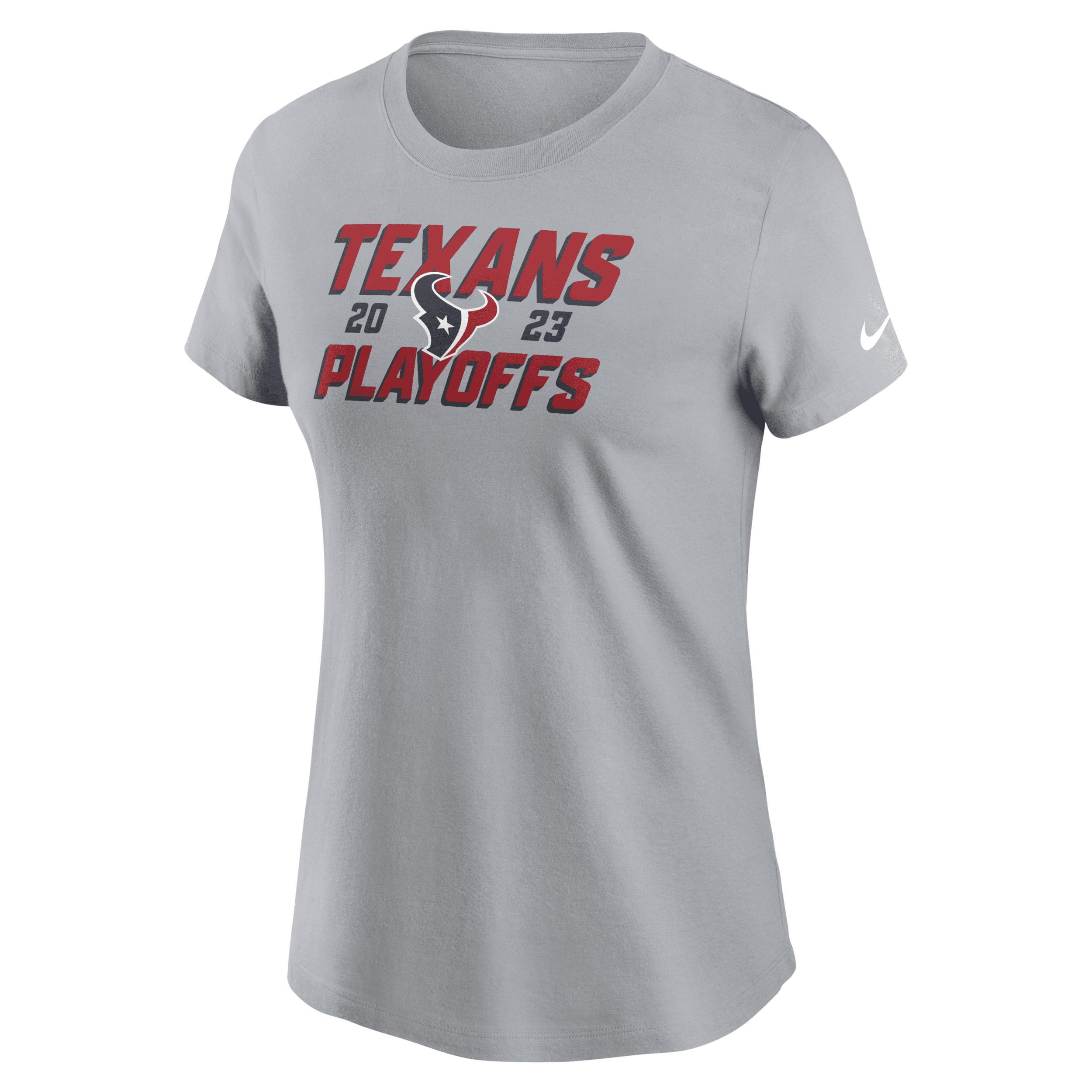 Womens Nike Gray Houston Texans 2023 Nfl Playoffs Iconic T-shirt Product Image