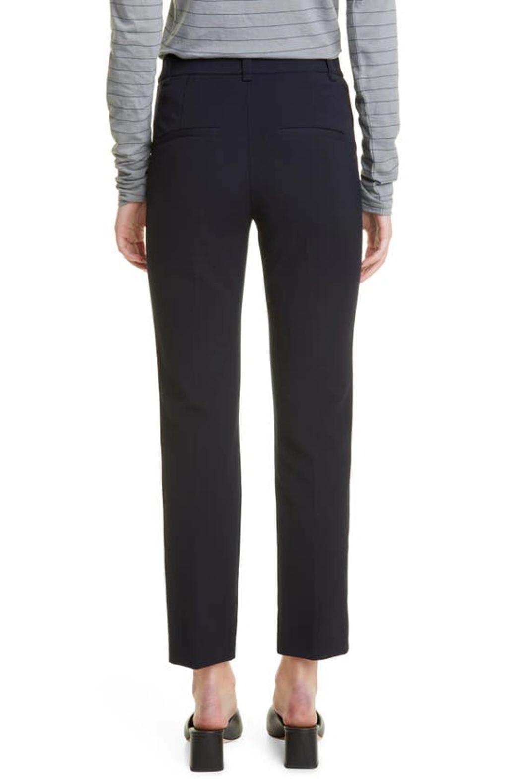 VINCE Cotton Blend Cigarette Trousers In Black Product Image