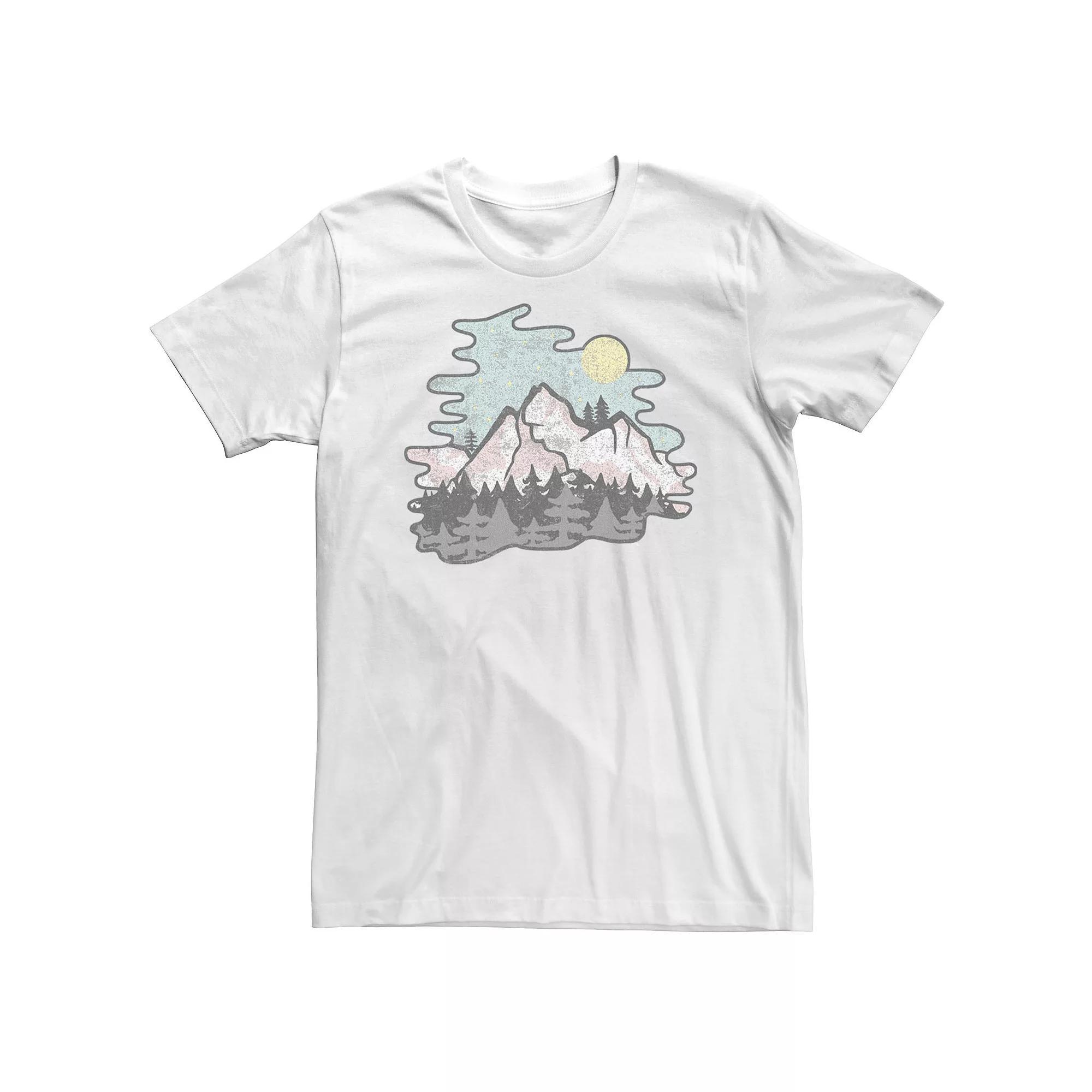 Big & Tall Vintage Style Mountains At Twilight Nature Tee, Men's,  Product Image