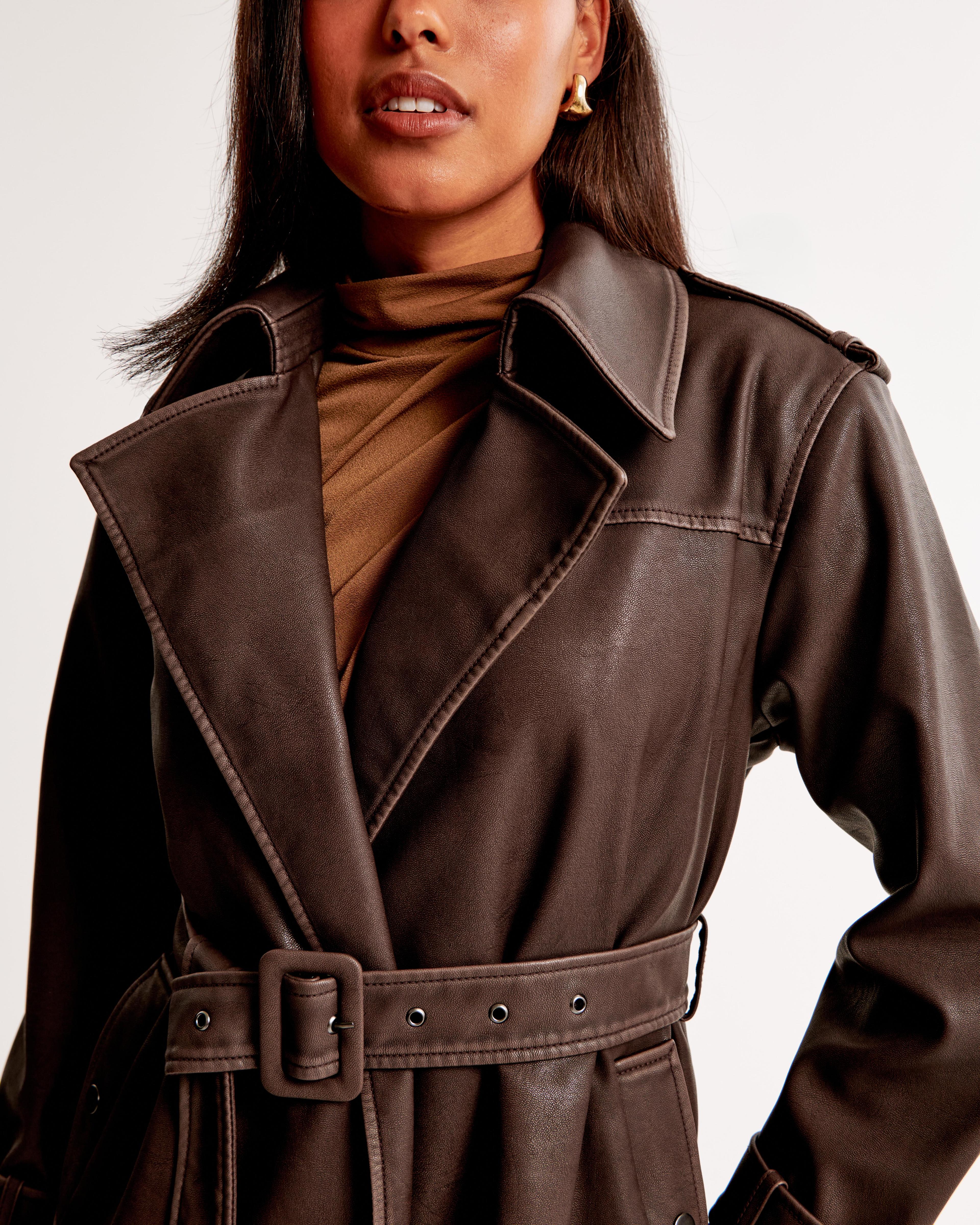 Vol. 28 Vegan Leather Trench Coat Product Image