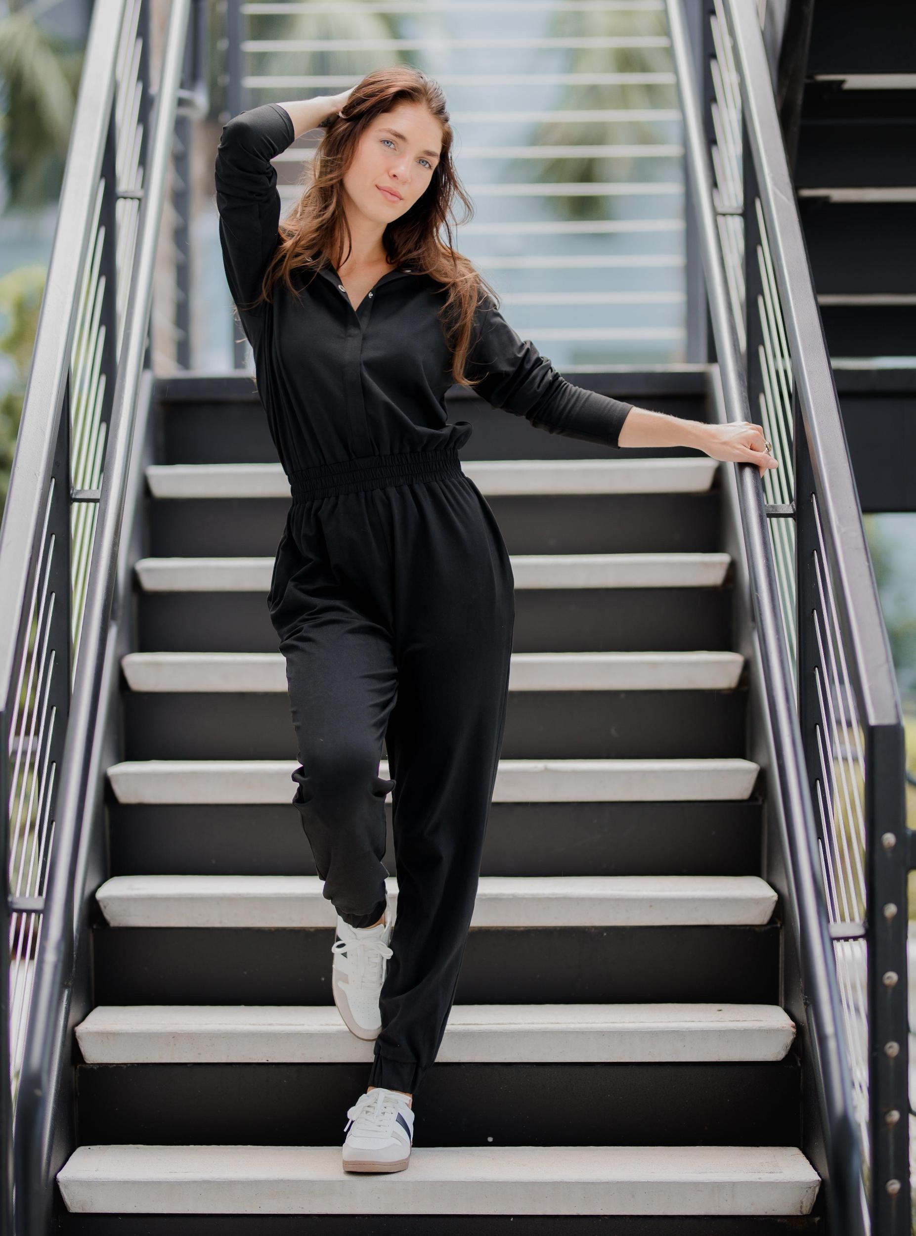 Vivi Long Sleeve Jogger Jumpsuit Product Image