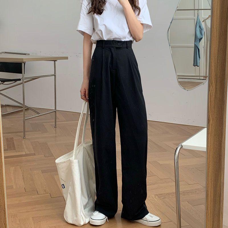 High-Waist Wide-Leg Dress Pants Product Image