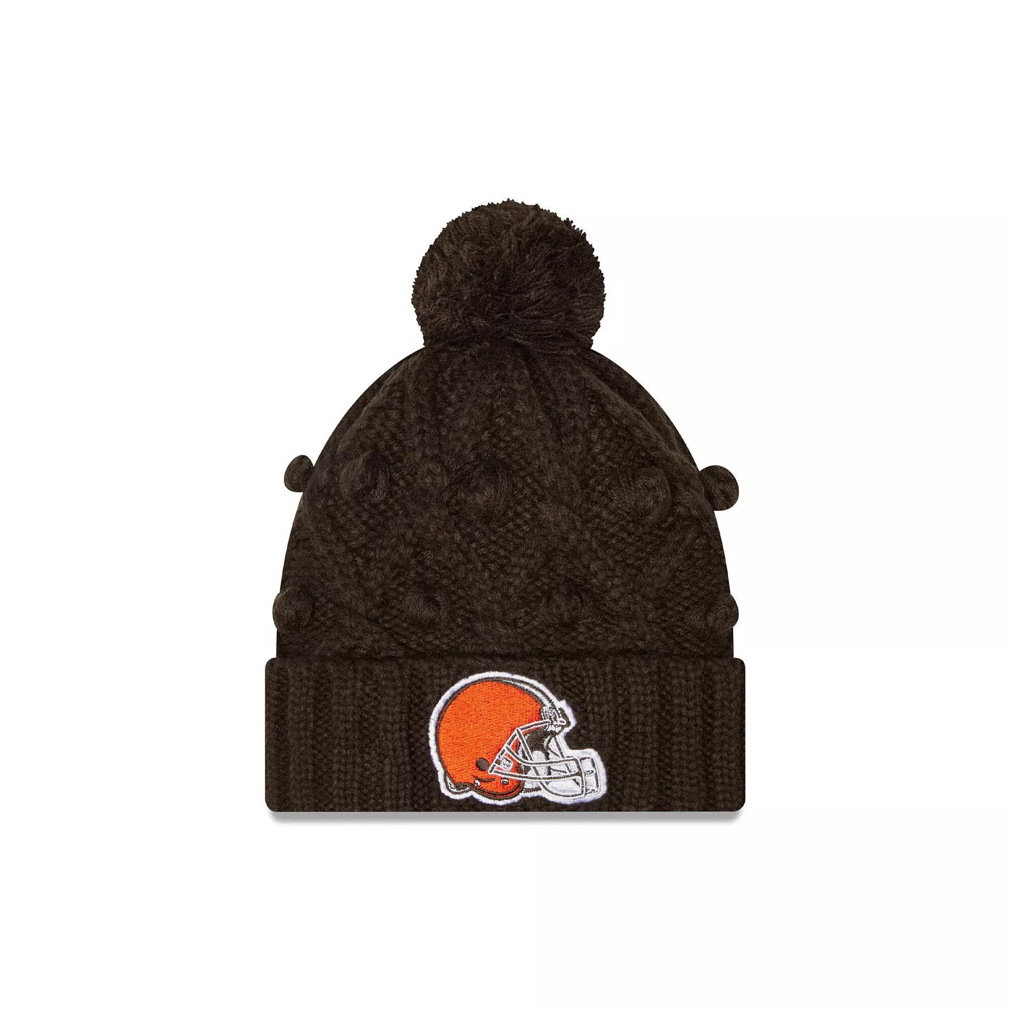 Women's New Era Brown Cleveland Browns Toasty Cuffed Knit Hat with Pom Product Image