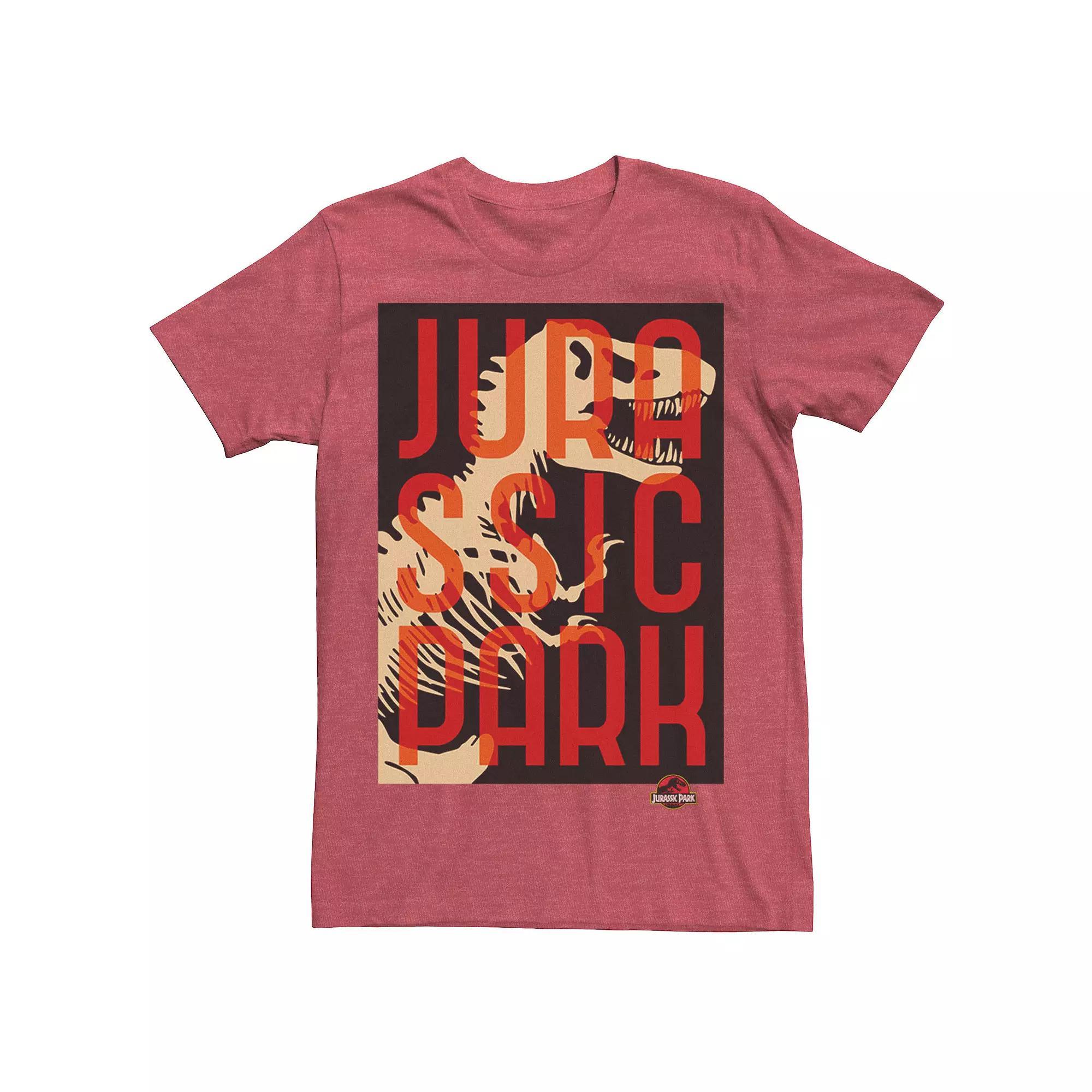 Men's Jurassic Park Split Typography T-Rex Bones Tee, Size: XXL, Red Product Image