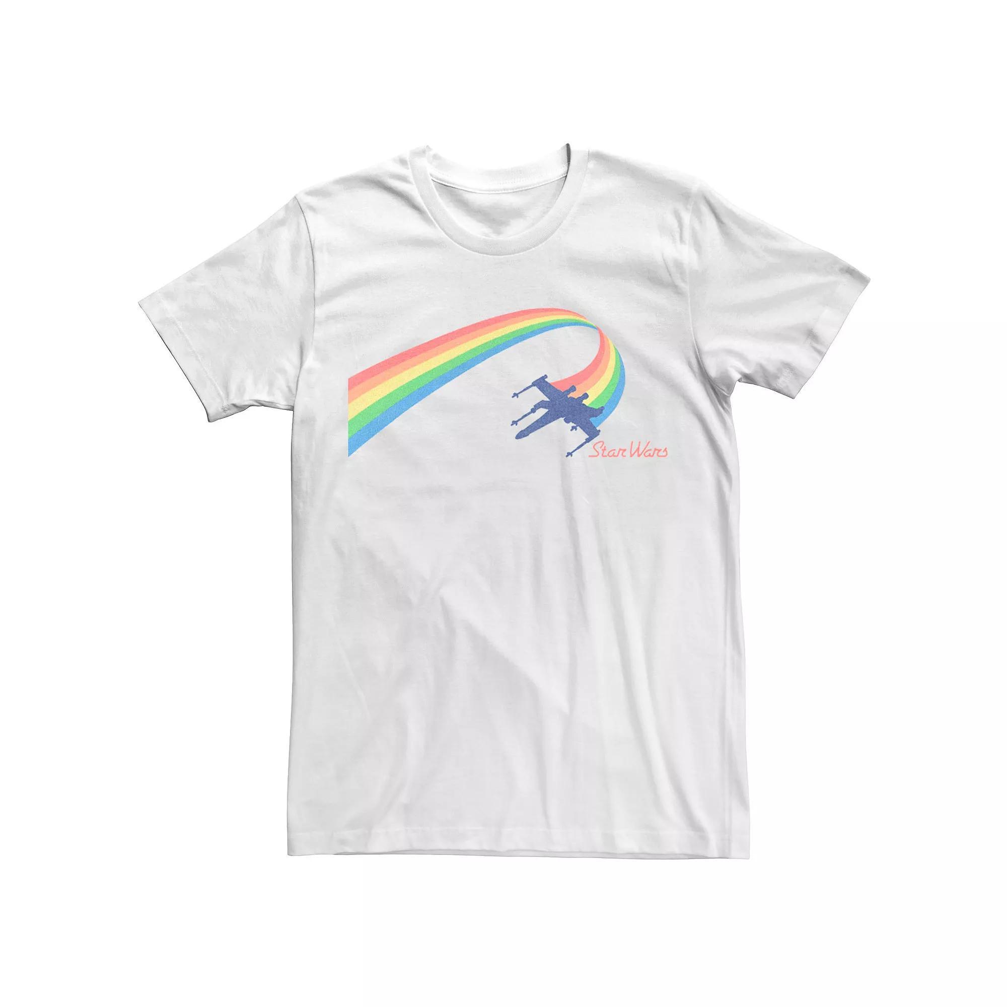 Men's Star Wars X-Wing Rainbow Flight Tee, Size: 3XL, White Product Image