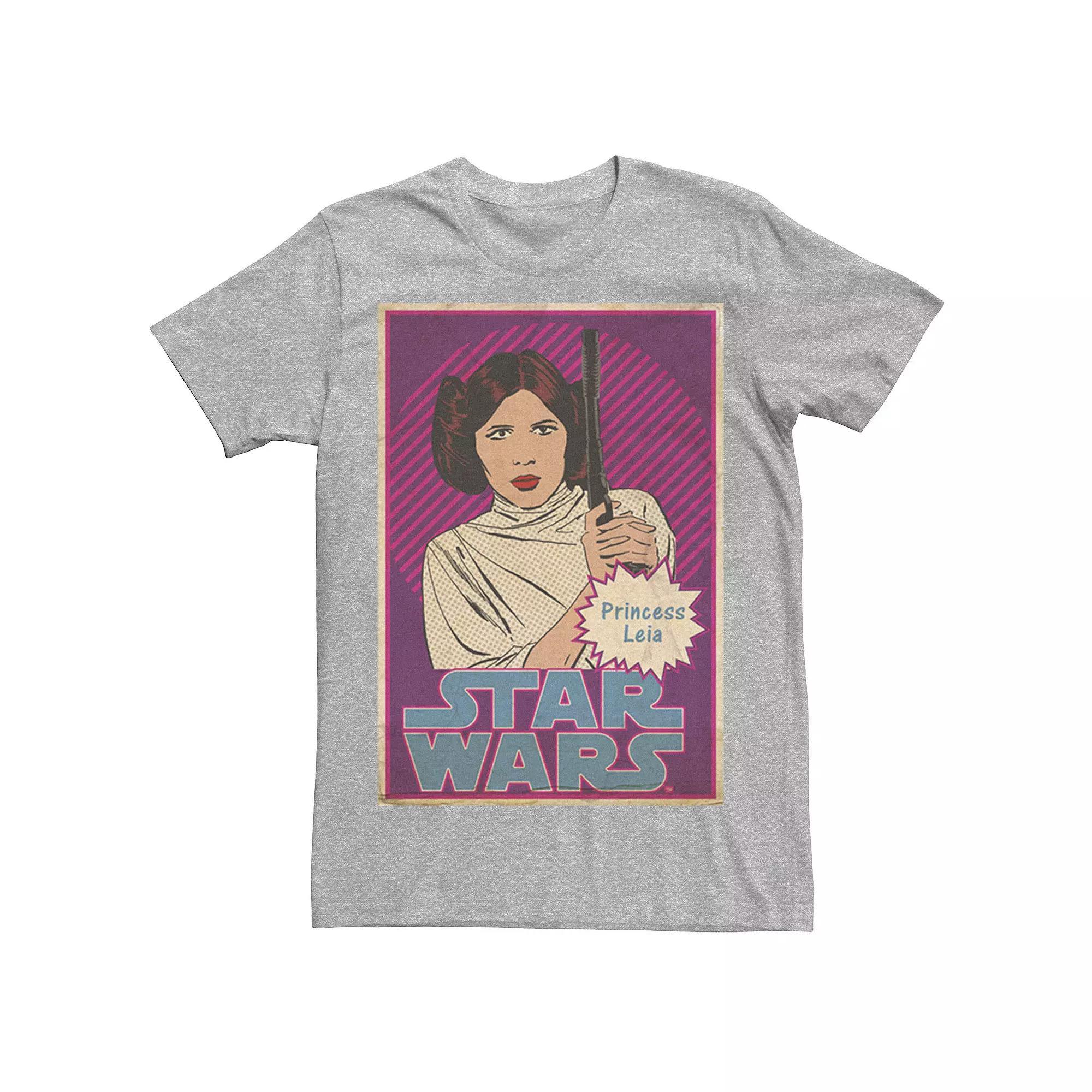 Men's Star Wars Princess Leia Vintage Trading Card Graphic Tee,  Product Image