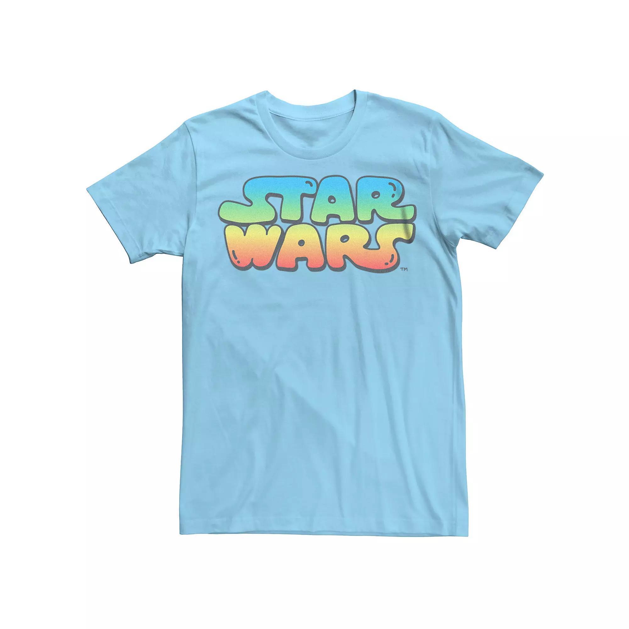 Men's Star Wars Gradient Bubble Logo Graphic Tee, Size: XS, Light Blue Product Image