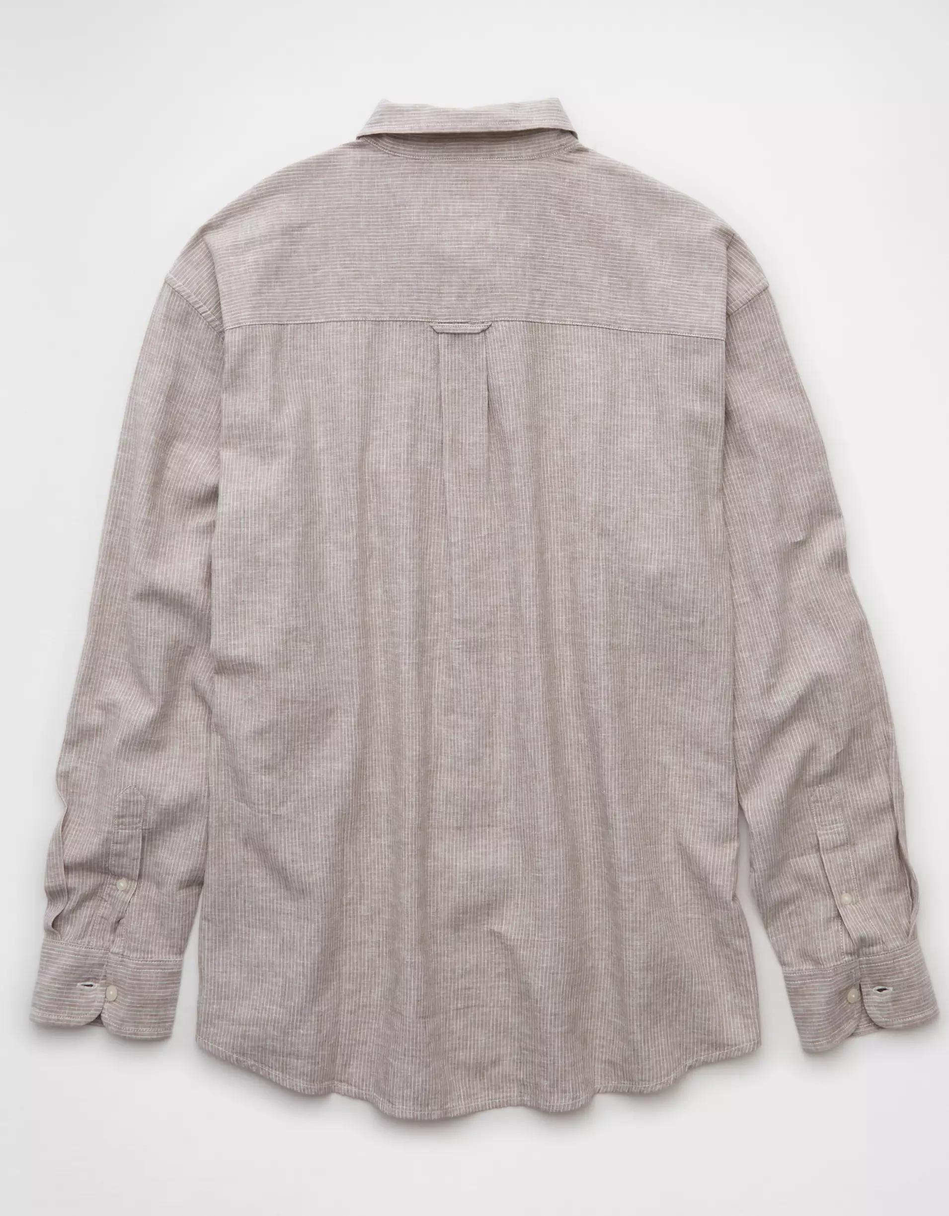 AE Everyday Relaxed Linen-Blend Button-Up Shirt Product Image