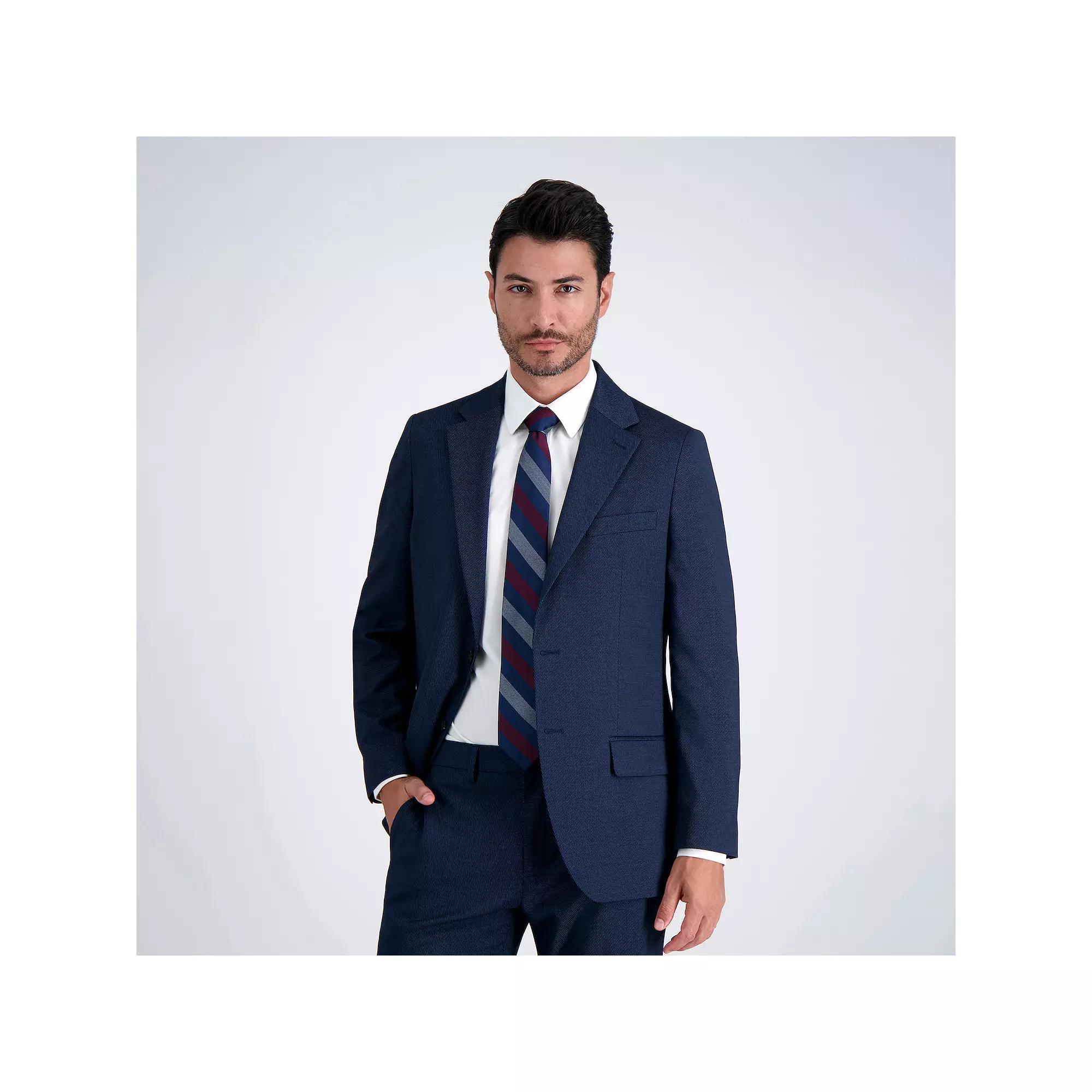 Men's J.M. Haggar® Premium Tailored-Fit Stretch Suit Jacket, Size: 46 LONG, Blue Twill Product Image