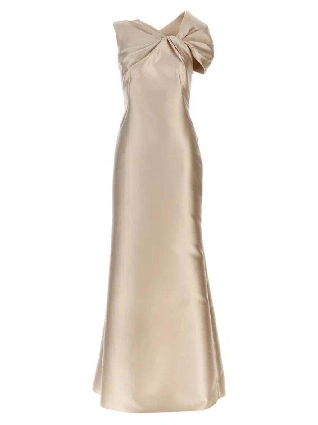 ALBERTA FERRETTI Gathered Gown In Beige Product Image