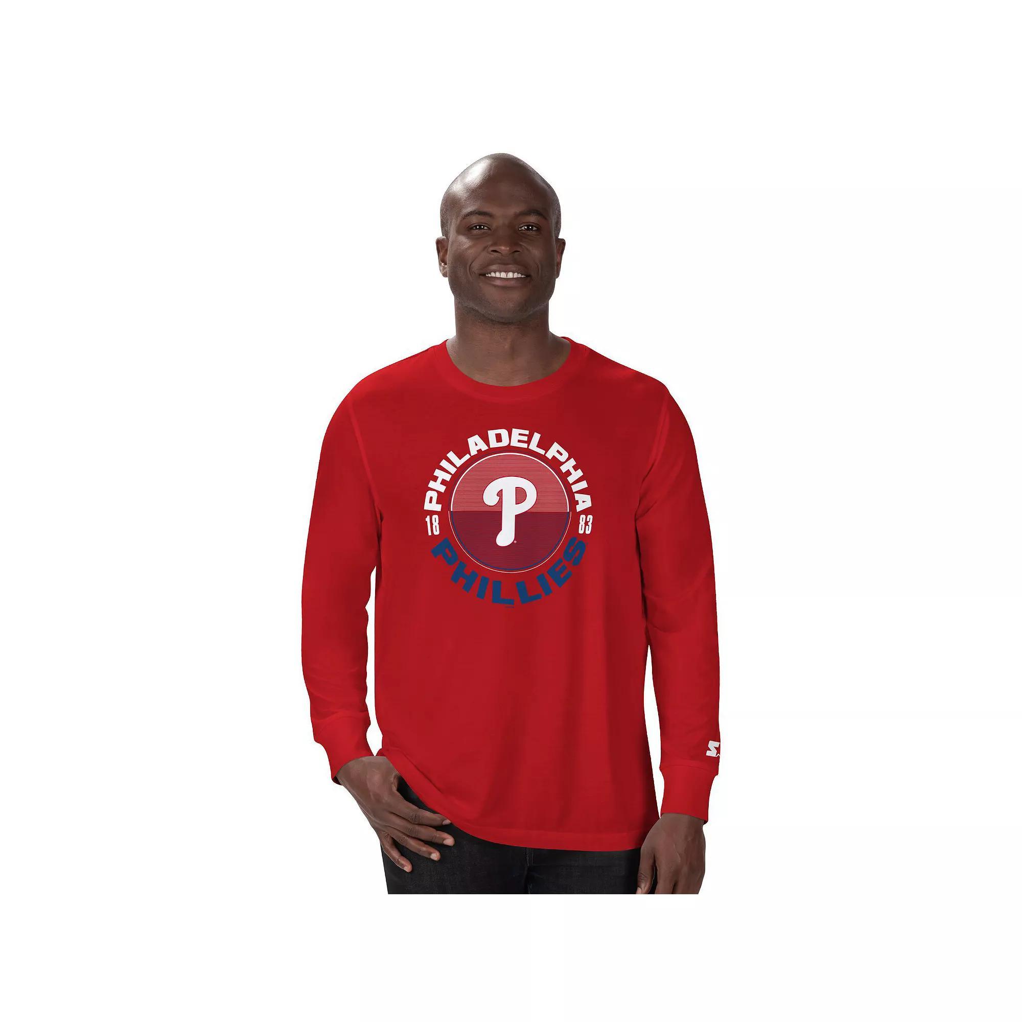 Men's Starter Red Philadelphia Phillies Halftime Long Sleeve T-Shirt,  Product Image