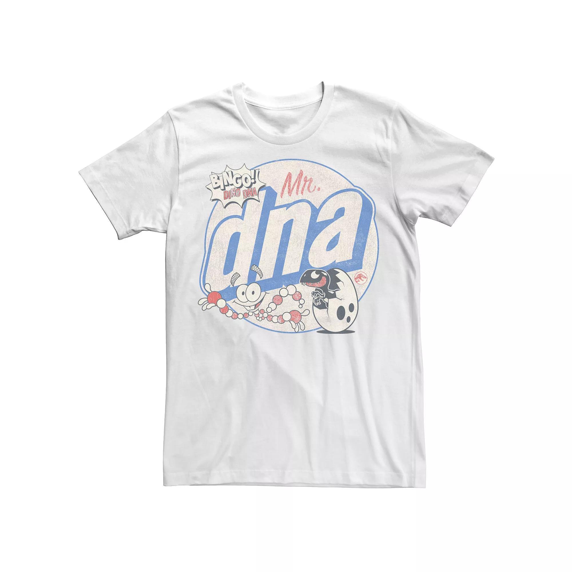 Men's Jurassic World Mr. DNA Bingo Old School Tee, Size: Medium, White Product Image