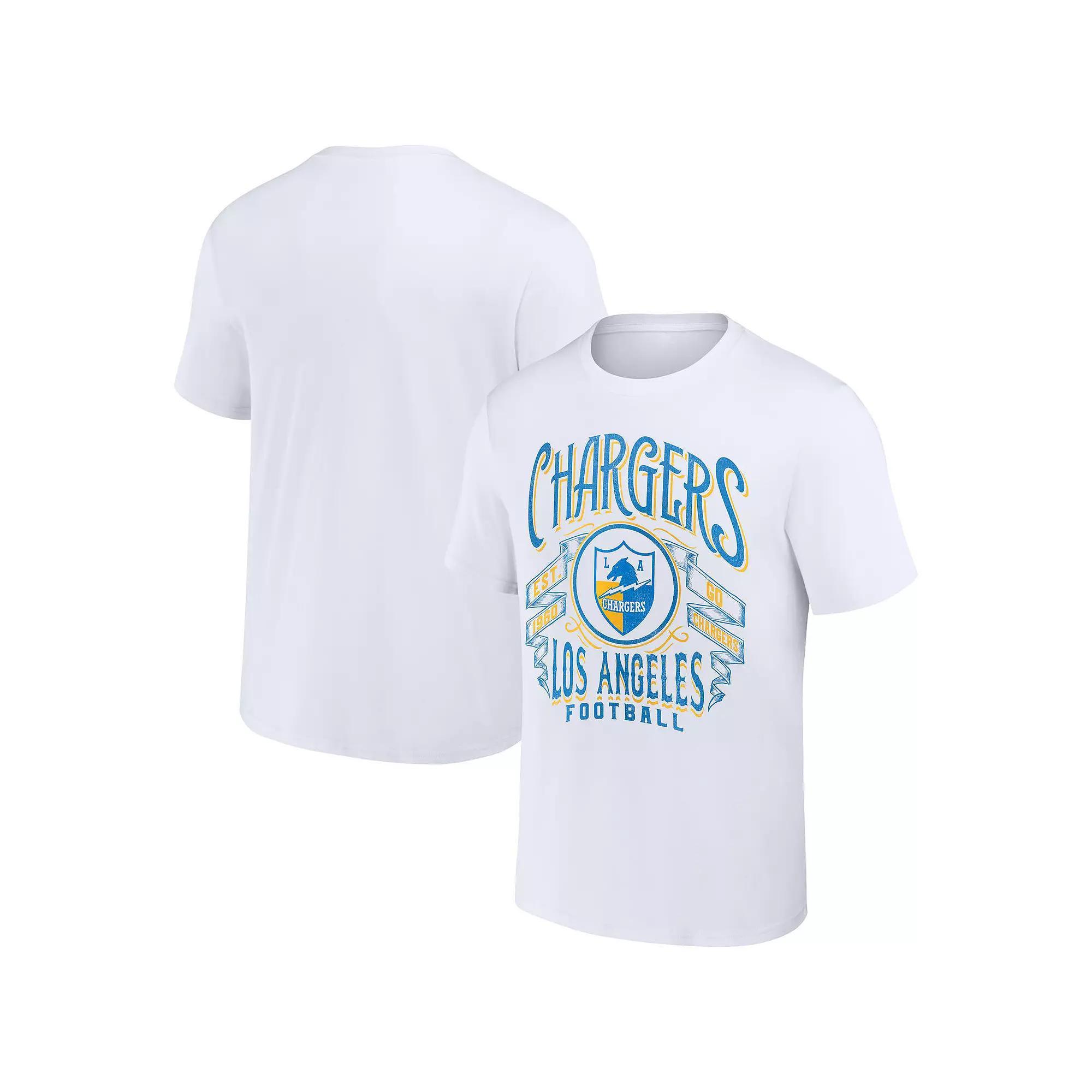 Men's NFL x Darius Rucker Collection by Fanatics White Los Angeles Chargers Vintage Football T-Shirt, Size: Small Product Image