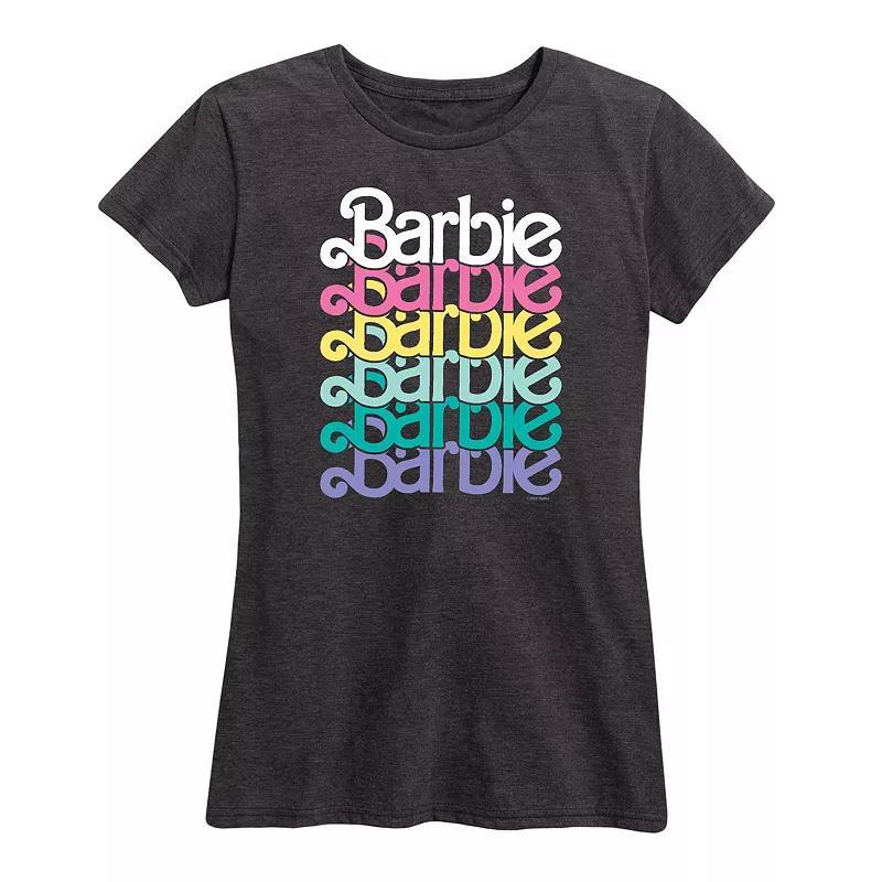 Women's Barbie Logo Stacked Spring Graphic Tee,  Product Image