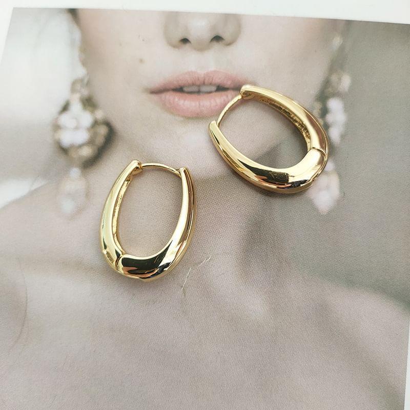 Polished Alloy Hoop Earring Product Image