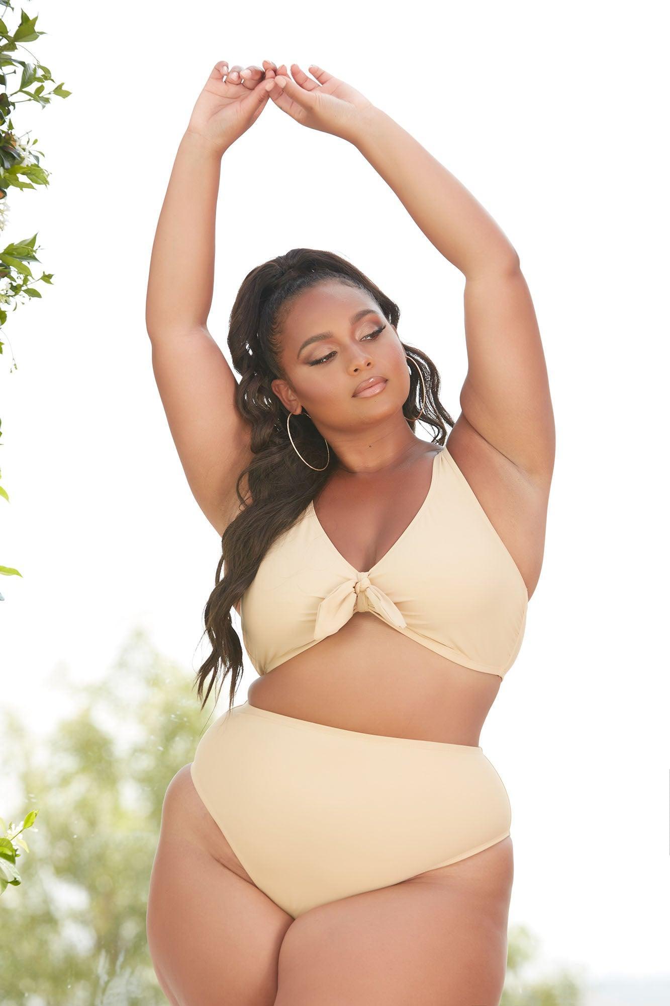 Beachy Summer Strappy 2 Piece Bikini - Nude Product Image