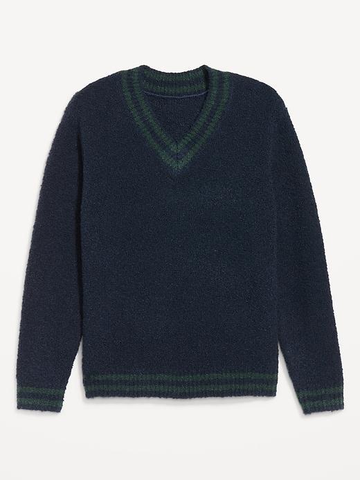 V-Neck Bouclé Sweater Product Image