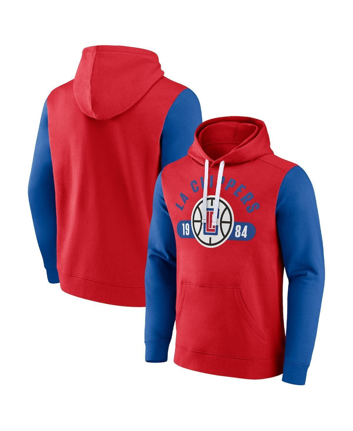 Mens Fanatics Branded /Royal LA Clippers Attack Colorblock Pullover Hoodie Product Image