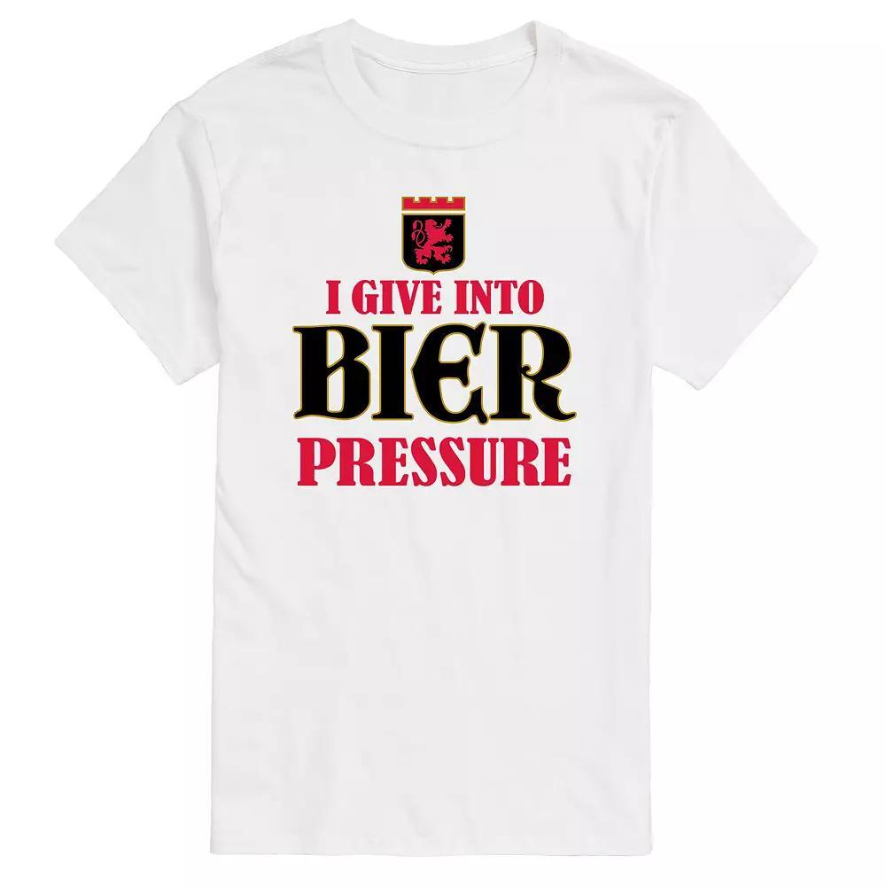 Big & Tall Give Into Bier Pressure Graphic Tee, Men's, Size: 3XL Tall, White Product Image