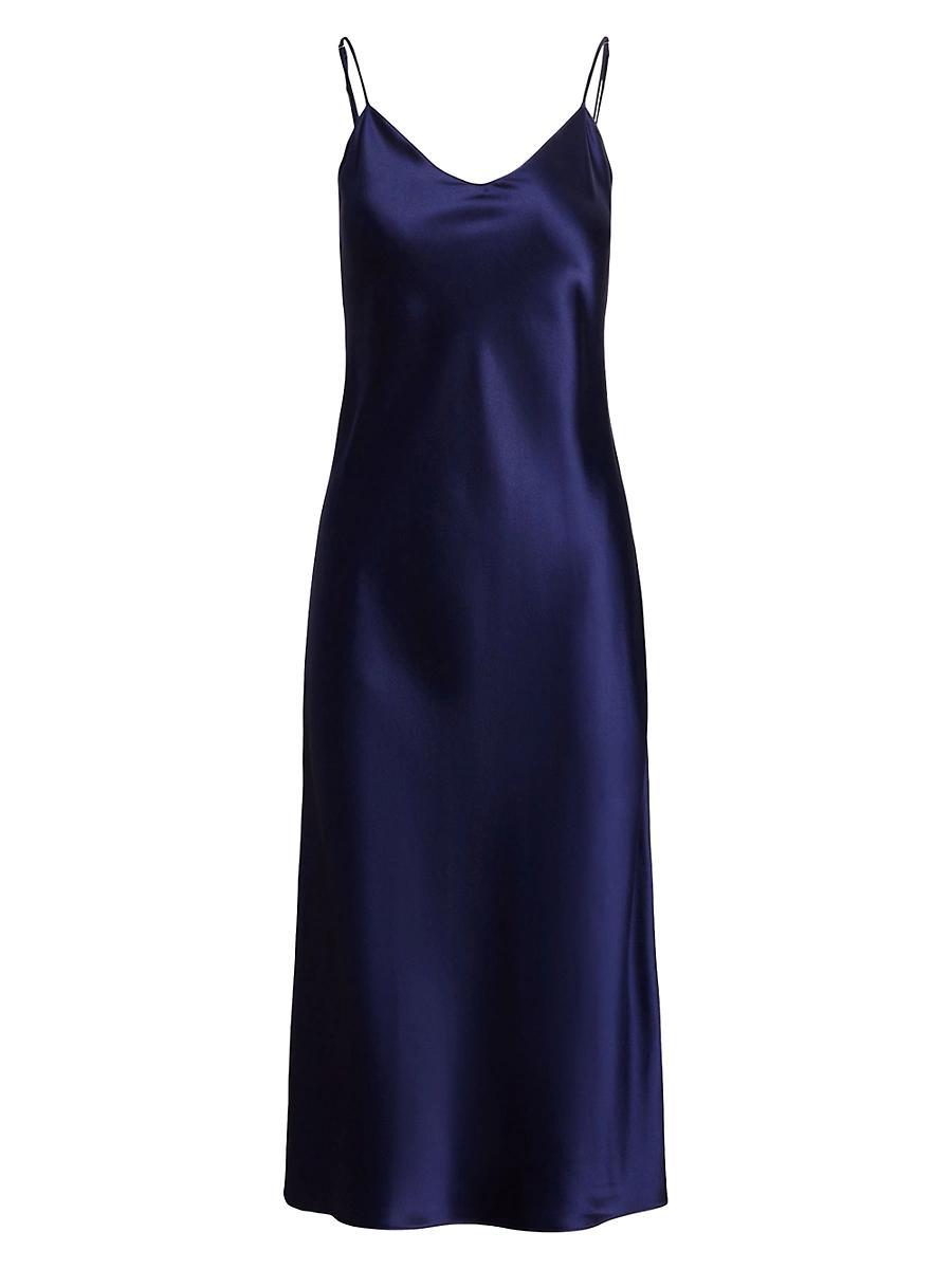 Womens Sleeveless Silk Midi-Dress Product Image