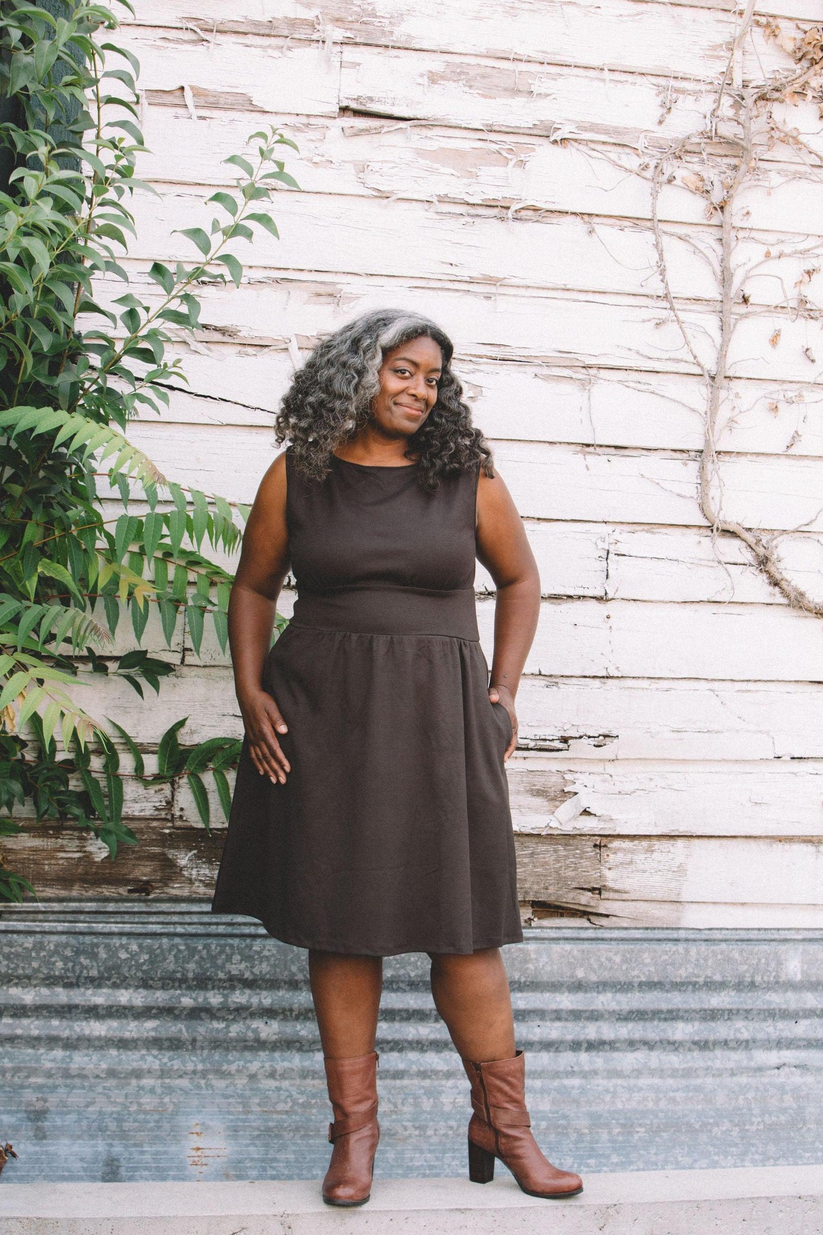 Mere Dress in Dark Brown Ponte Product Image