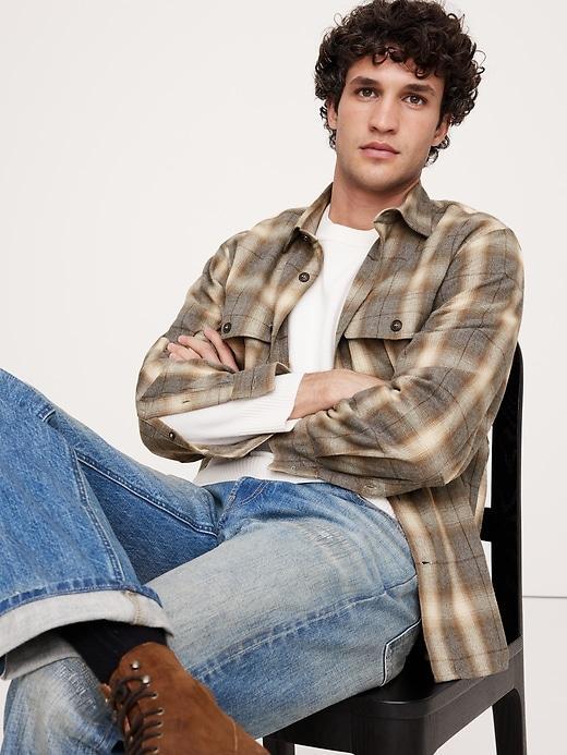 Relaxed-Fit Flannel Utility Shirt Product Image