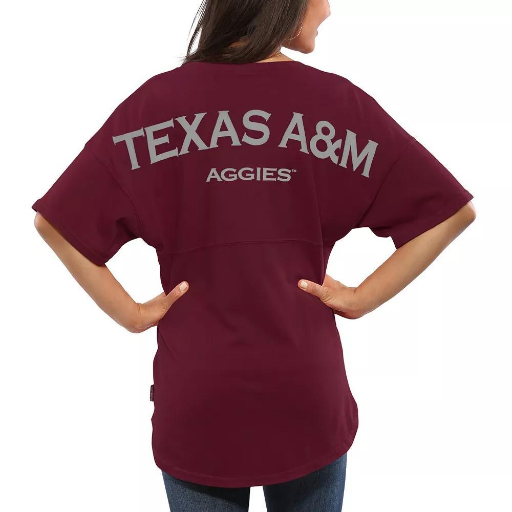 Women's Maroon Texas A&M Aggies Spirit Jersey Oversized T-Shirt, Size: XS, Red Product Image