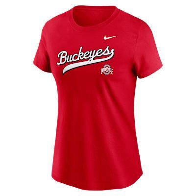 Ohio State Athletic Prep Arch Local Script Nike Womens College T-Shirt | NKAF65NOH-XFN Product Image