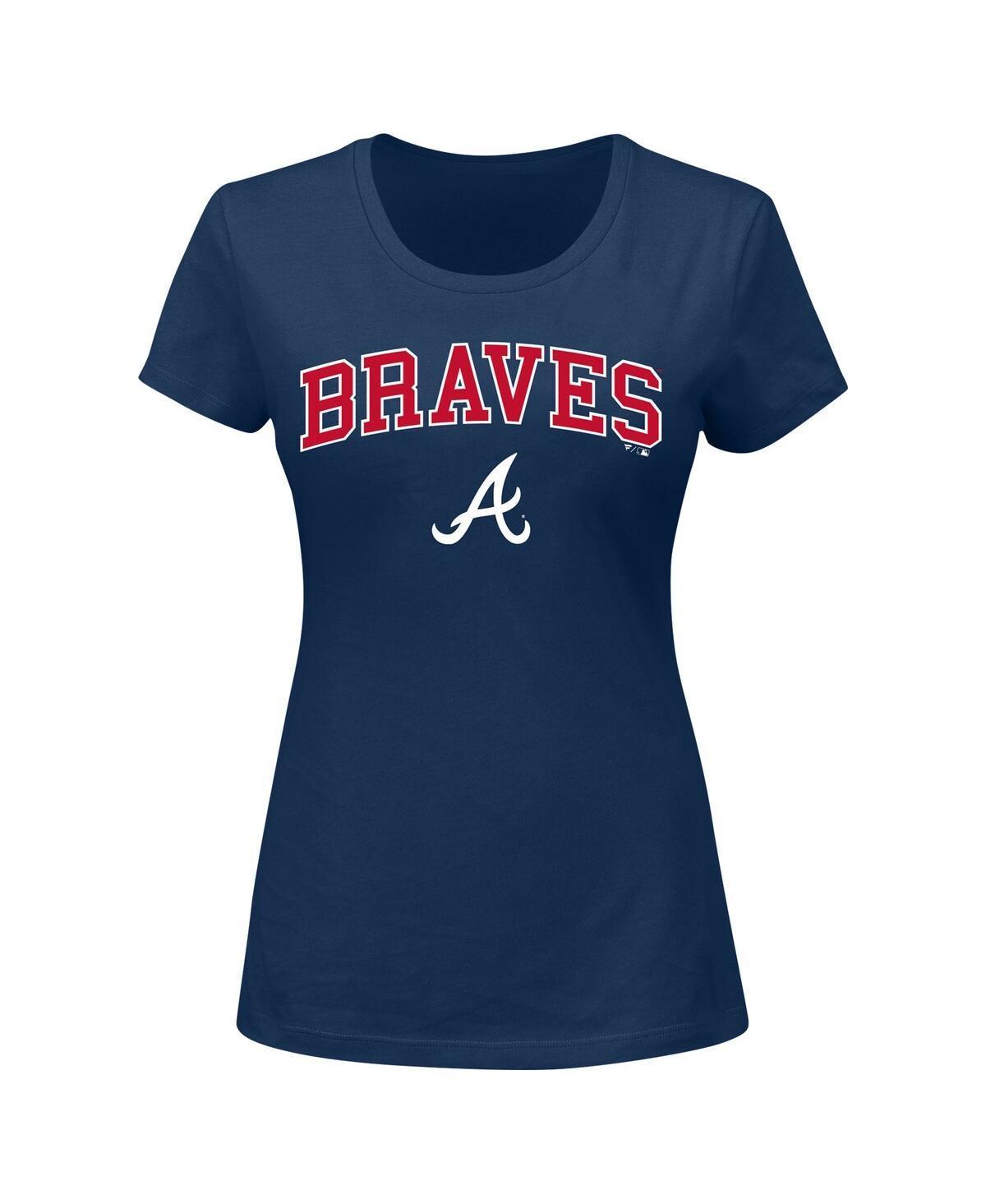 Womens Profile Atlanta Braves Plus Size Arch Logo T-Shirt Blue Product Image