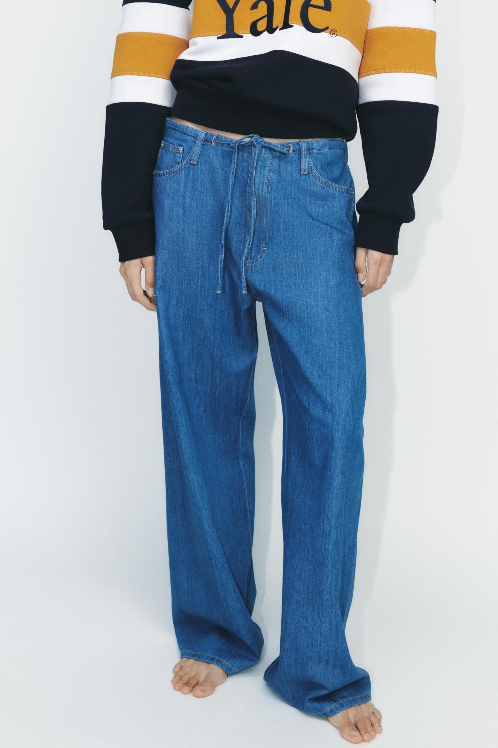 DENIM PAJAMA-STYLE PANTS Product Image